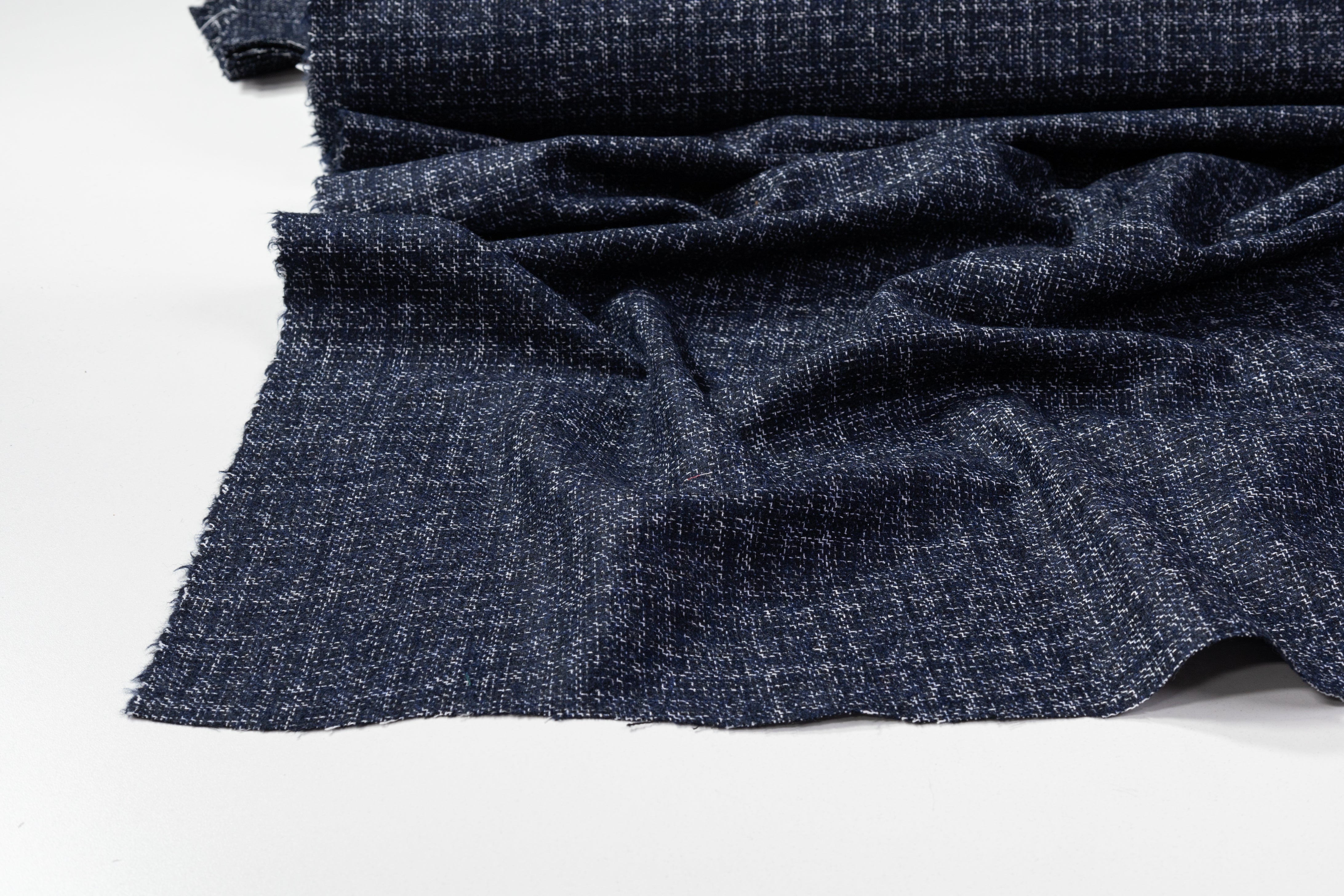 Lanificio TG di Fabio - Italian Wool Blend Tweed Suiting - Blue / White