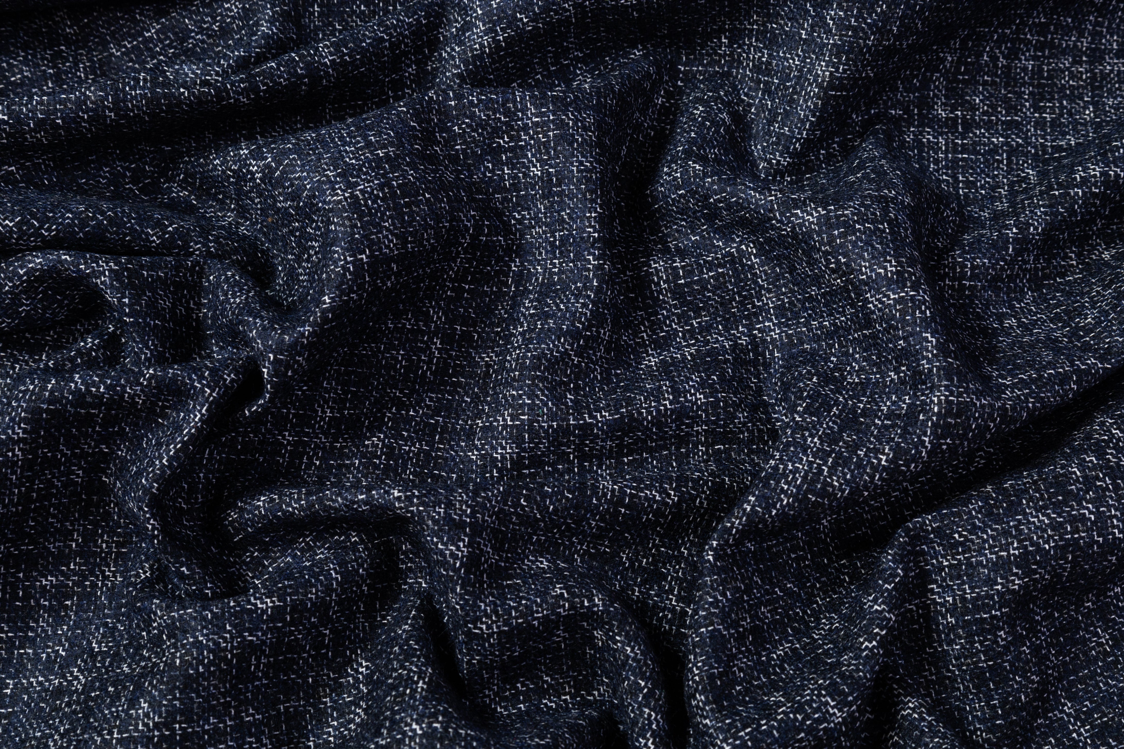 Lanificio TG di Fabio - Italian Wool Blend Tweed Suiting - Blue / White