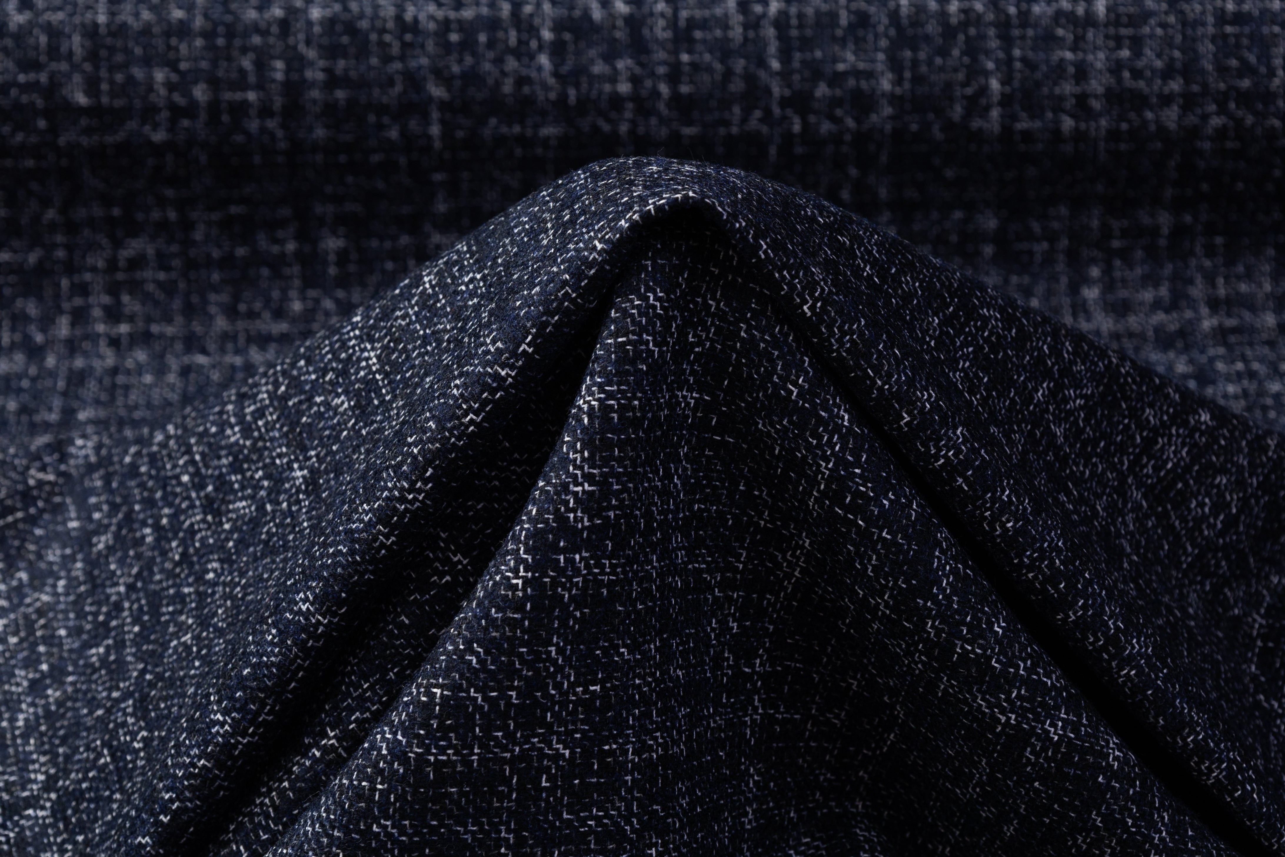 Lanificio TG di Fabio - Italian Wool Blend Tweed Suiting - Blue / White