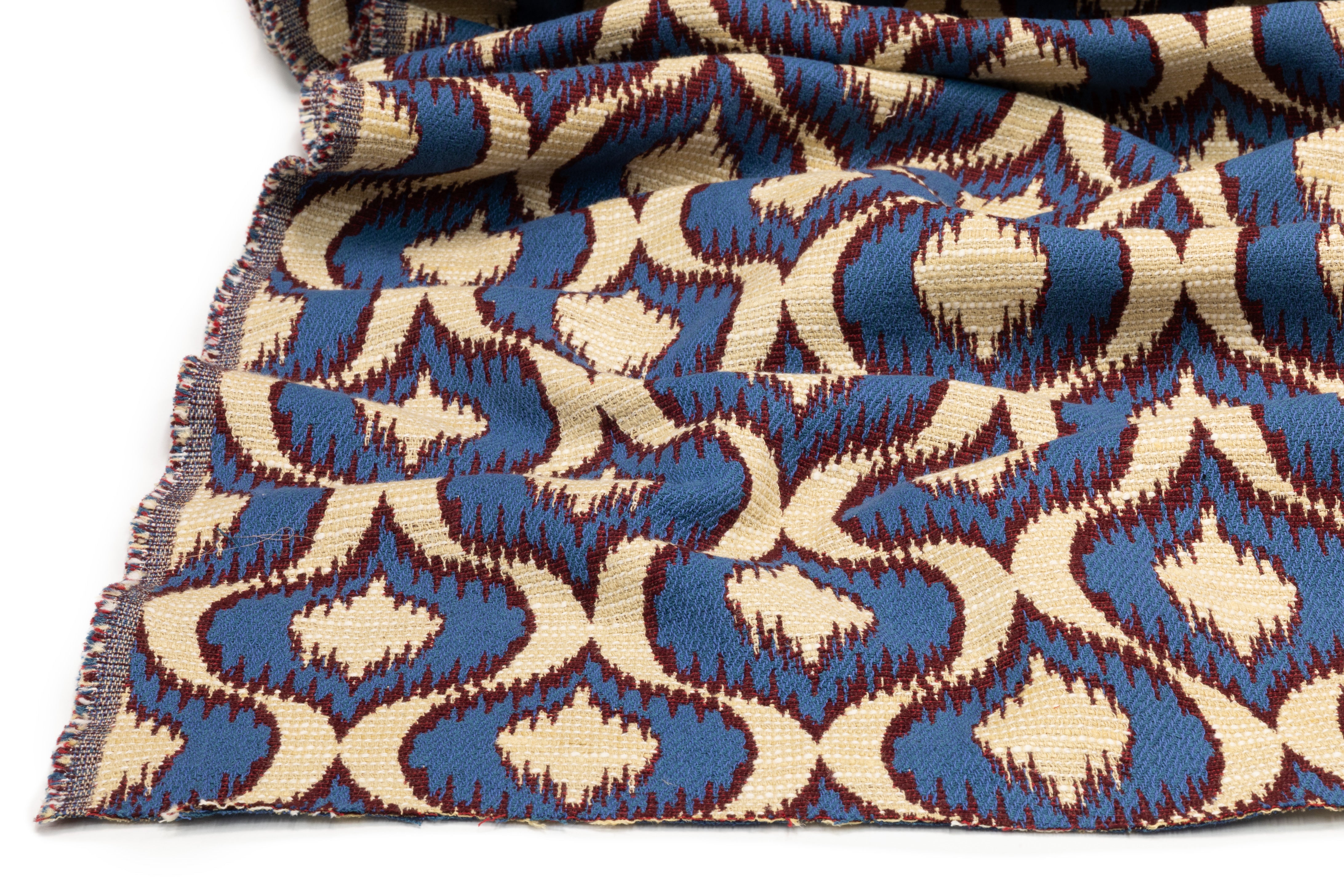 Ogee Italian Brocade - Blue / Beige / Burgundy