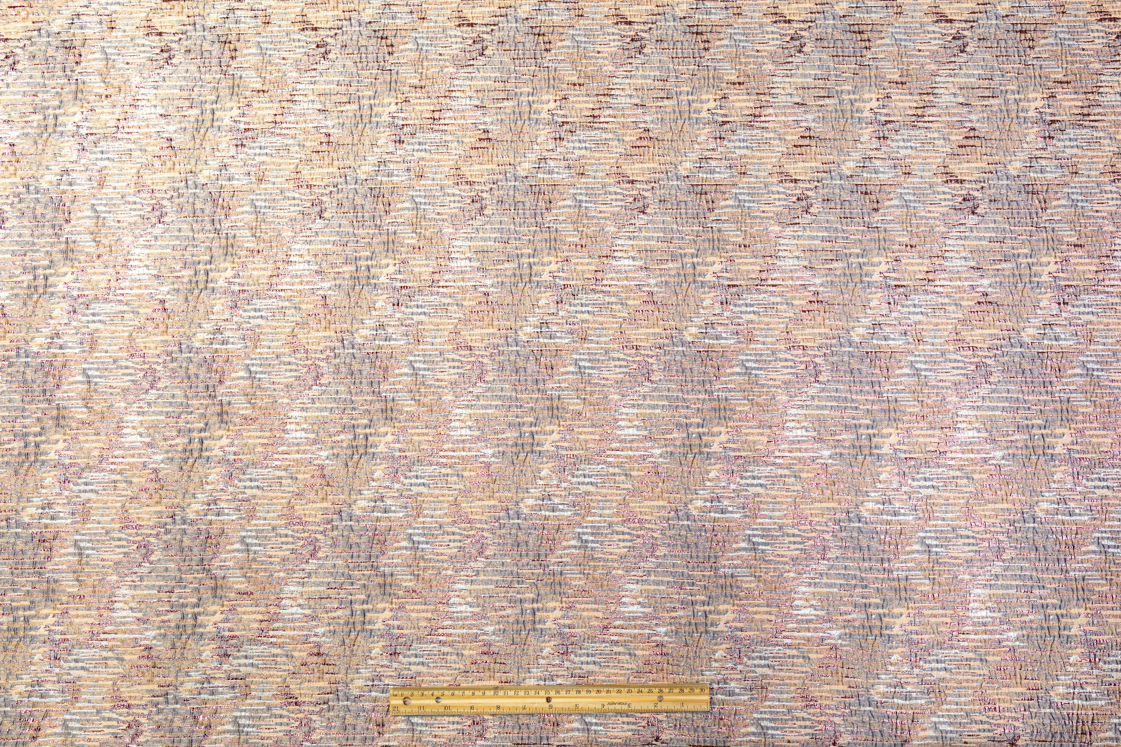 Crushed Metallic Brocade - Rose Gold / Peach / Gray