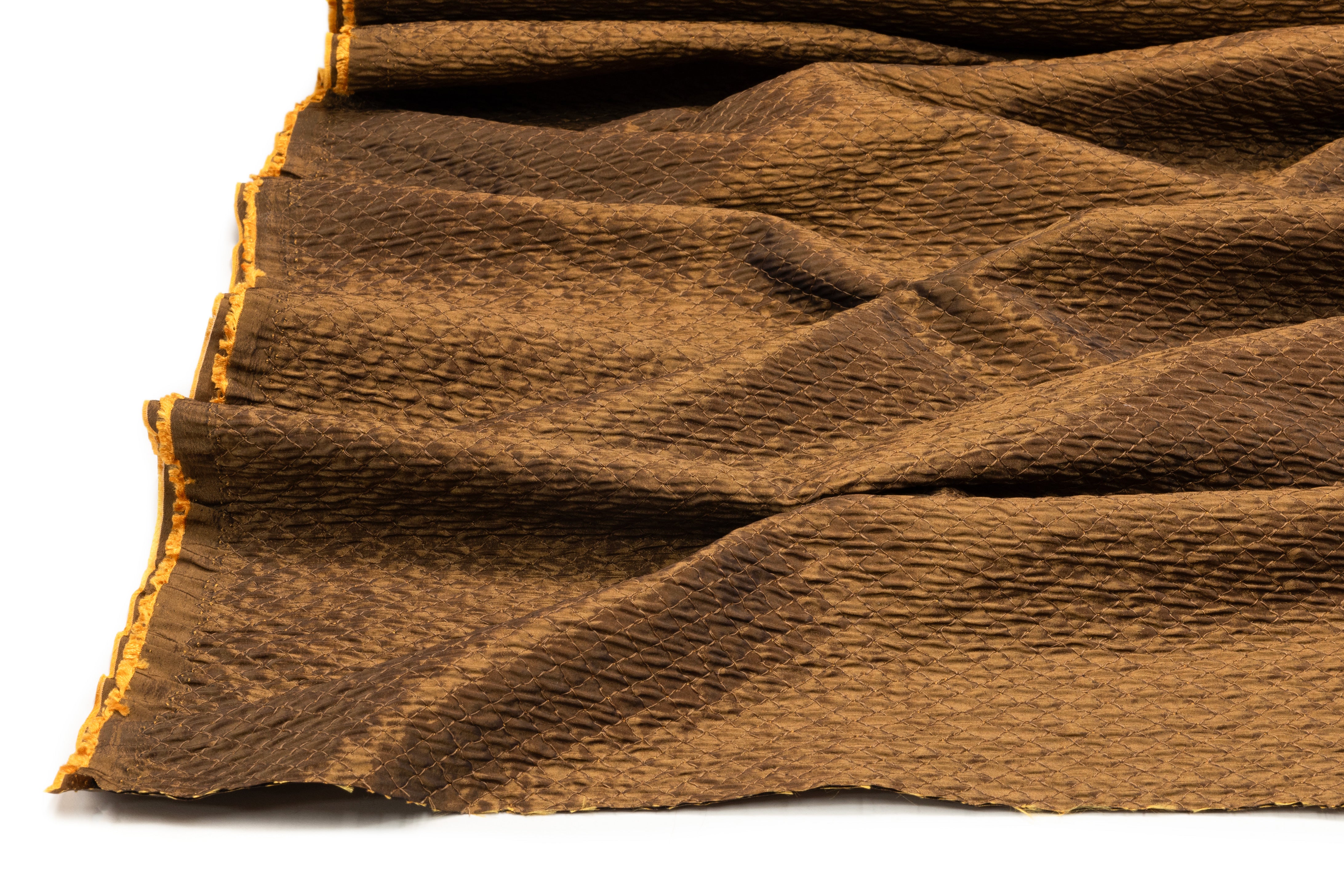Diamond Quilted Italian Lamé - Bronze