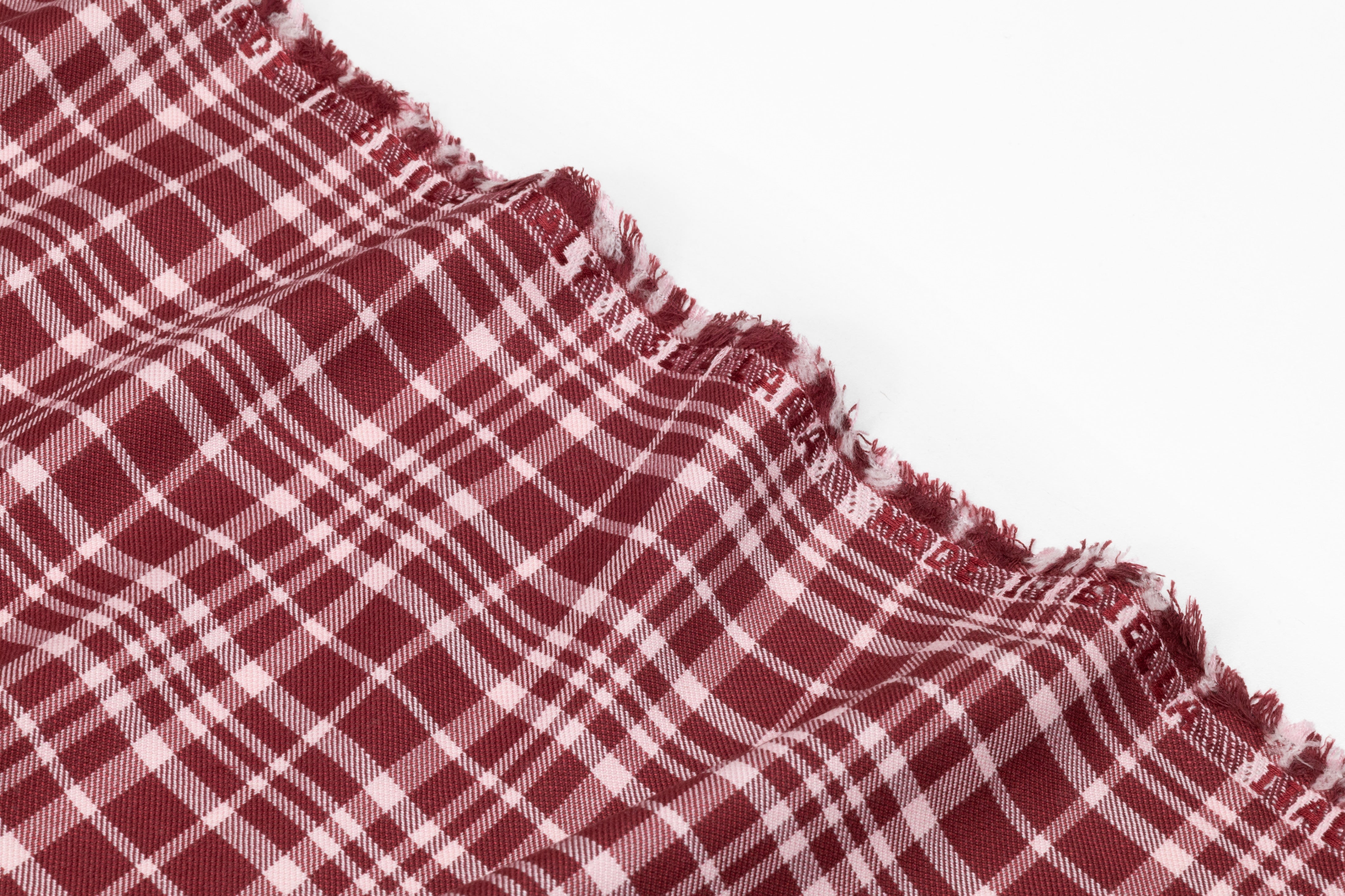 Plaid Italian Silk and Wool Suiting - Brick Red / Pink