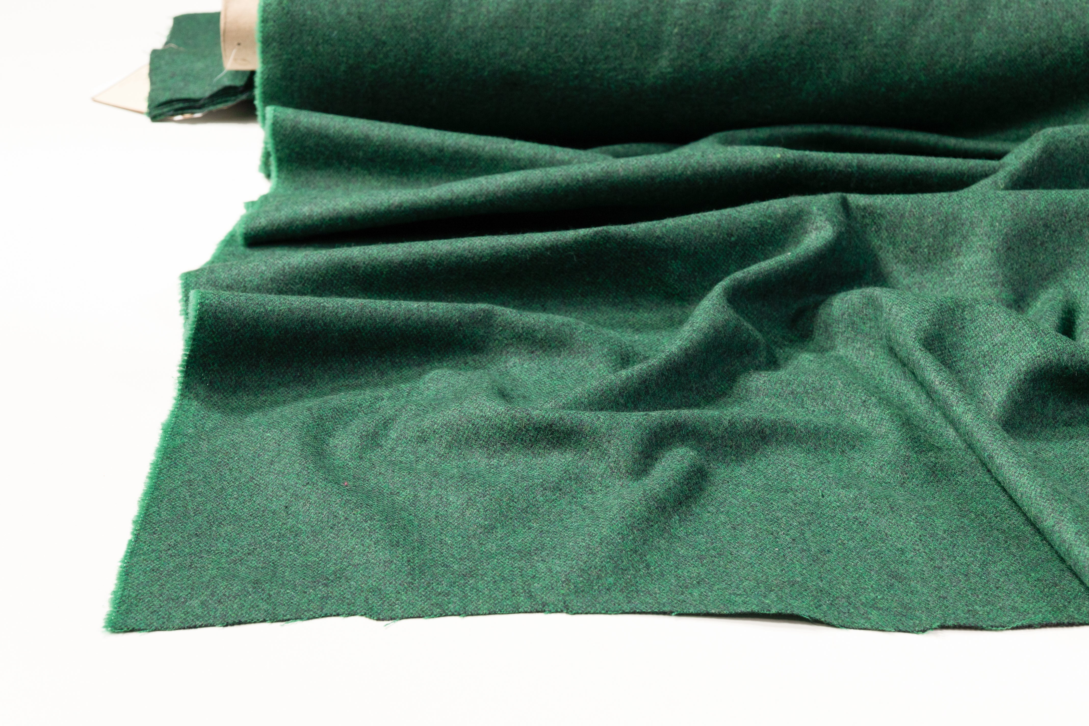 Italian Wool Blend Tweed Suiting - Green