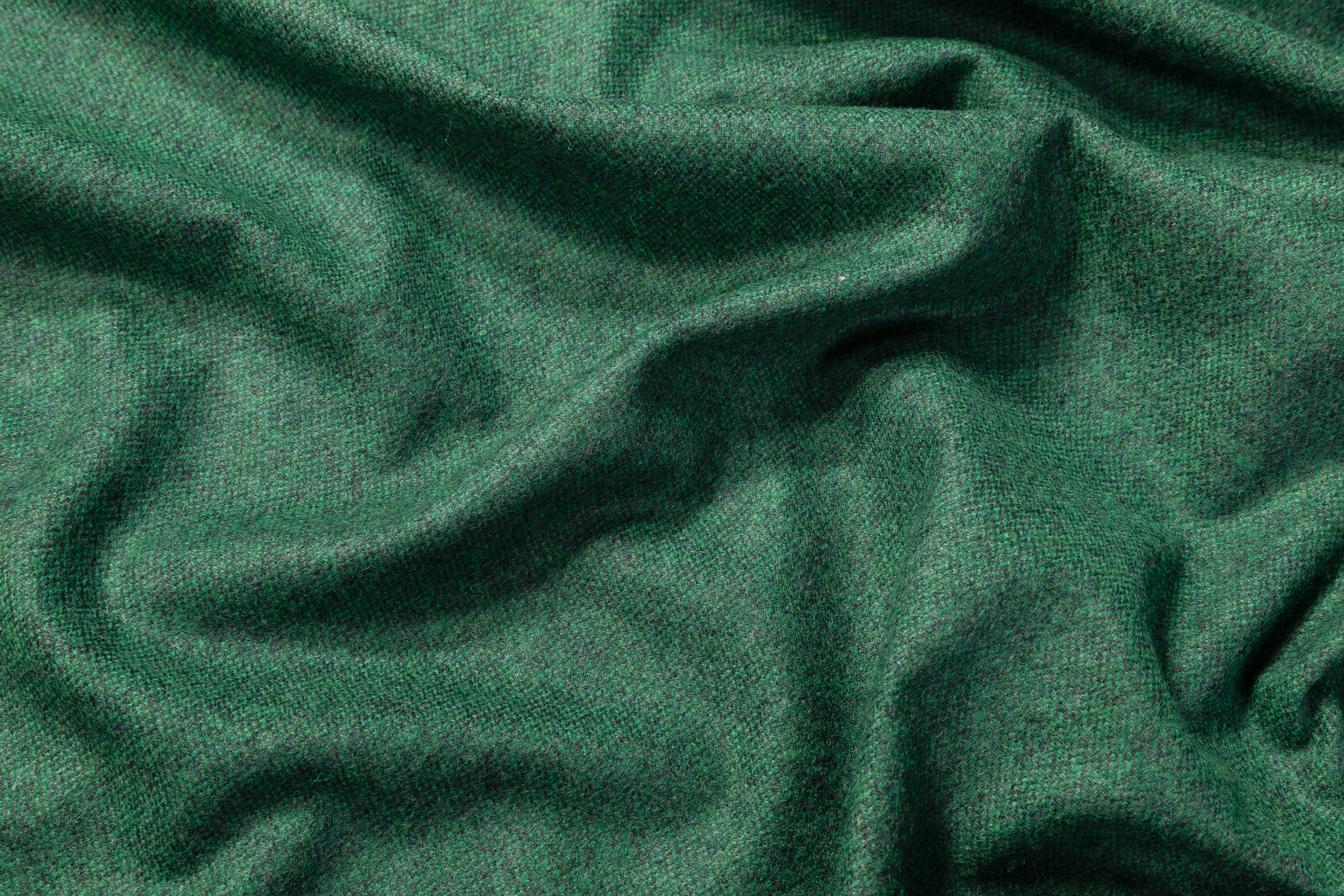 Italian Wool Blend Tweed Suiting - Green