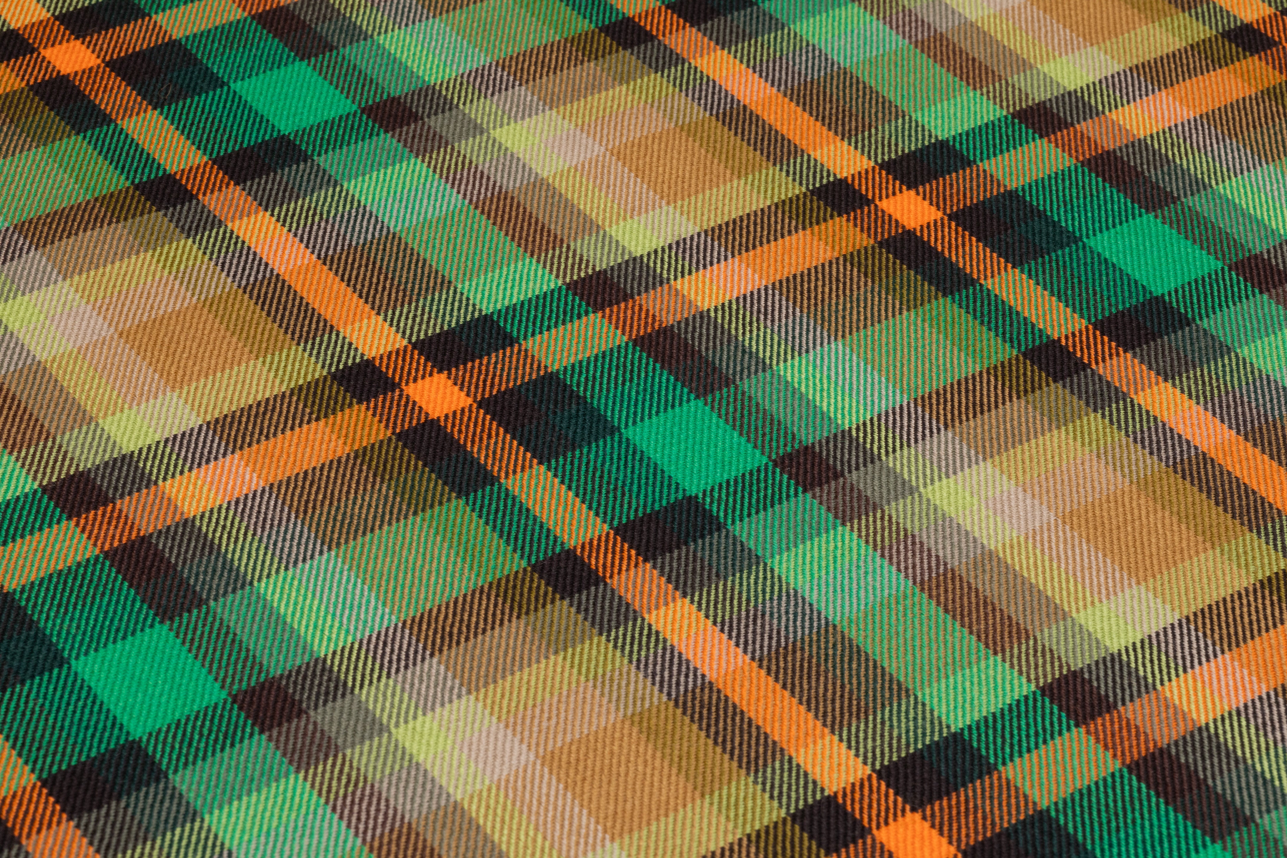 Plaid Italian Wool Suiting - Green / Orange / Brown
