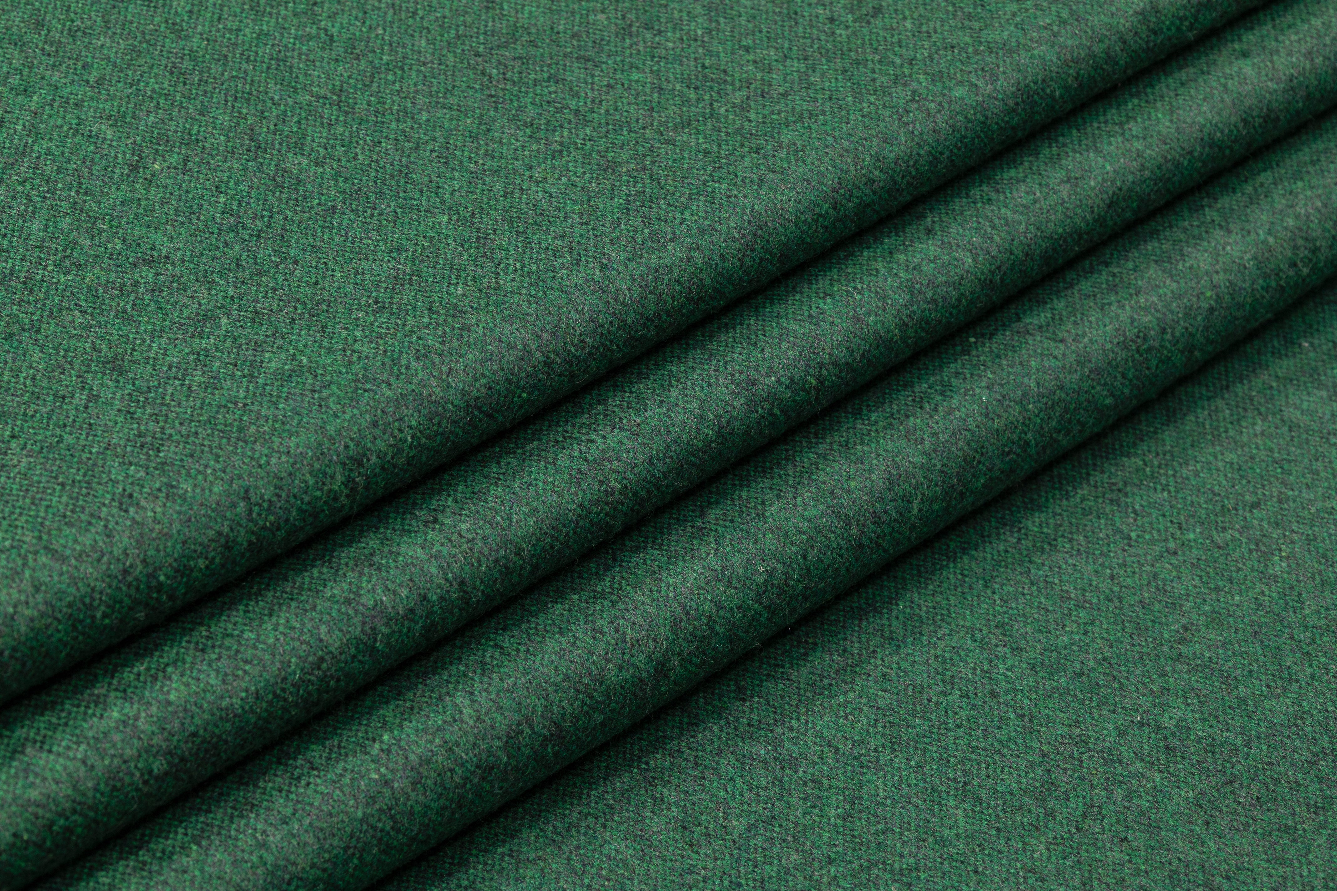 Italian Wool Blend Tweed Suiting - Green