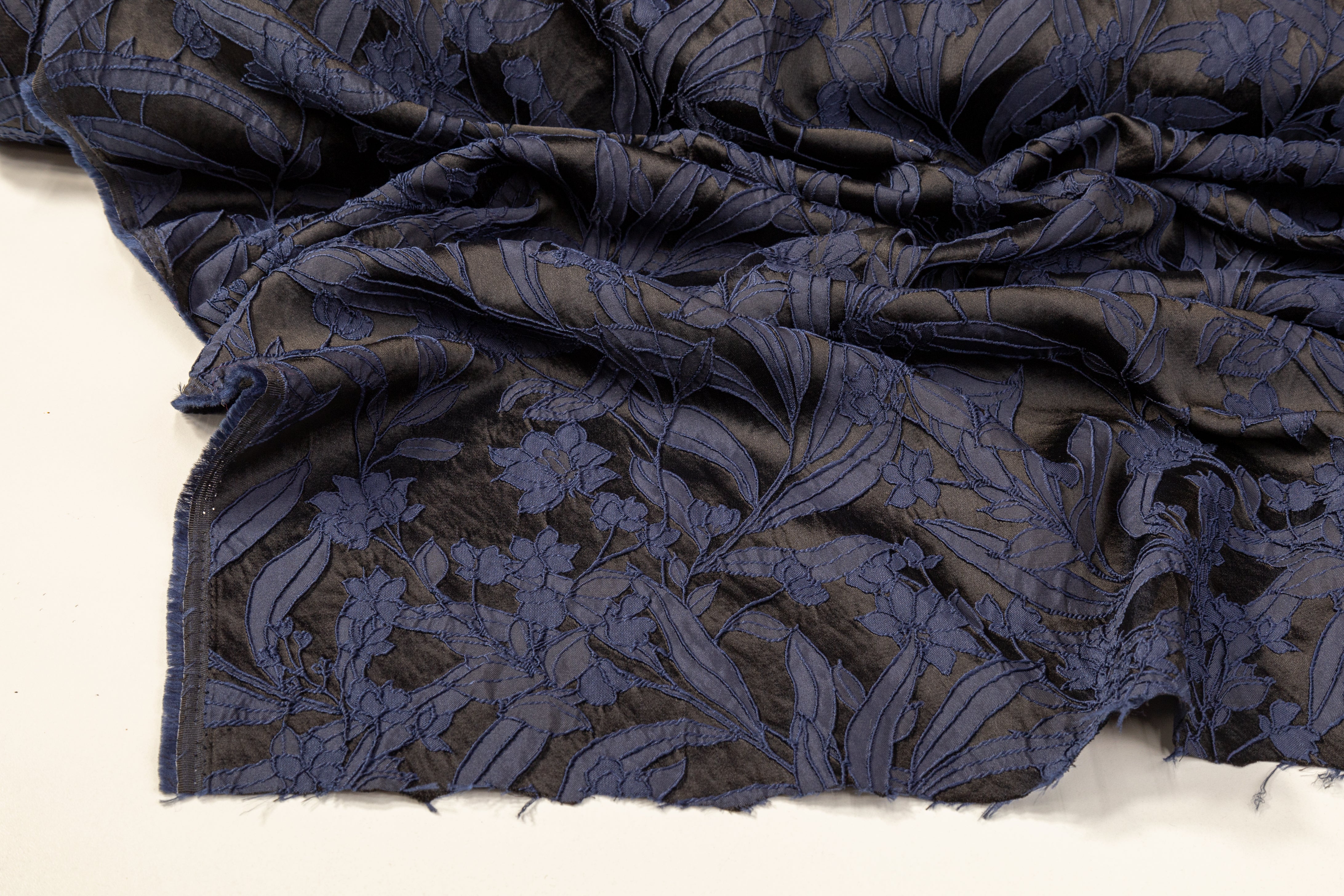 Floral Brocade - Navy