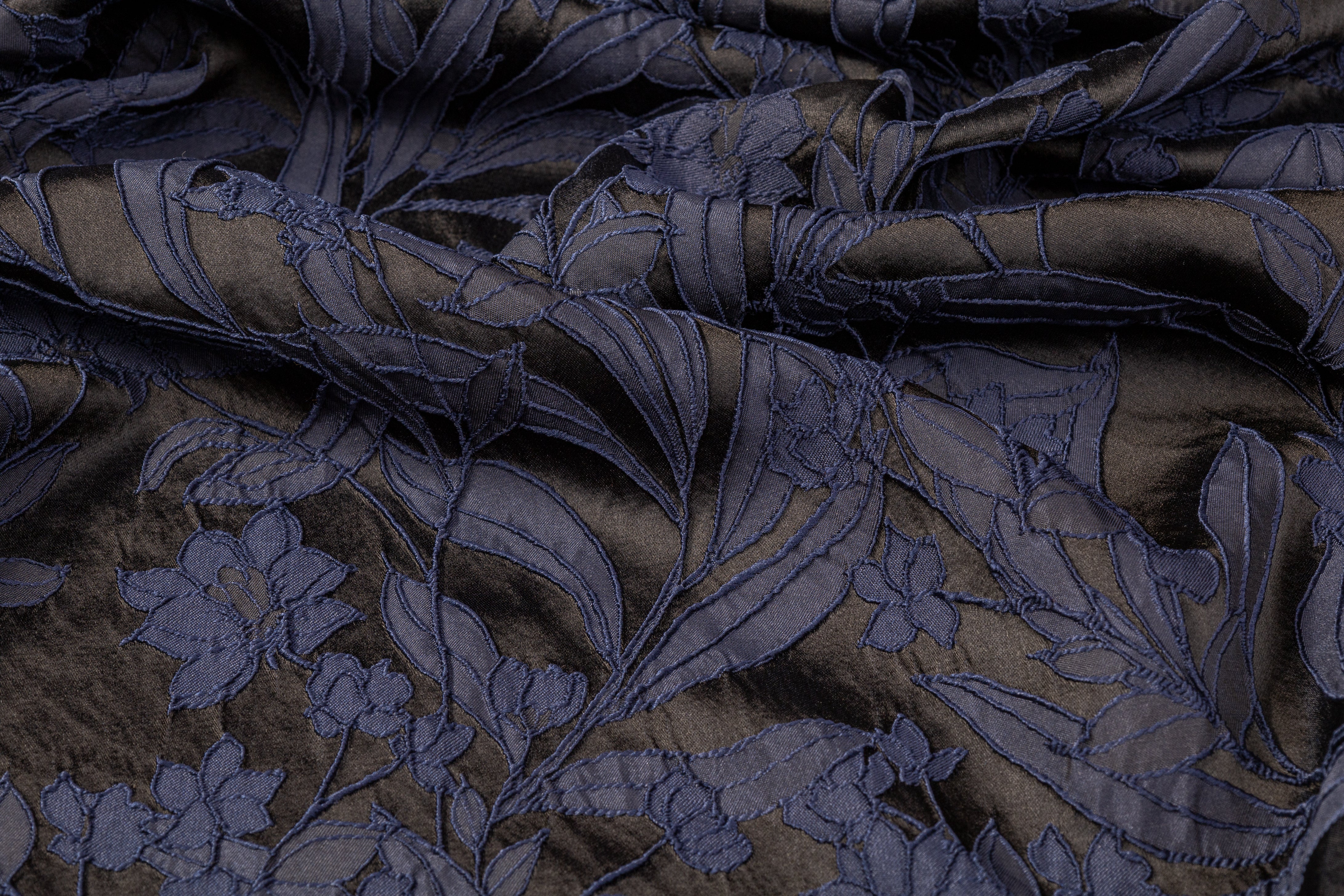 Floral Brocade - Navy