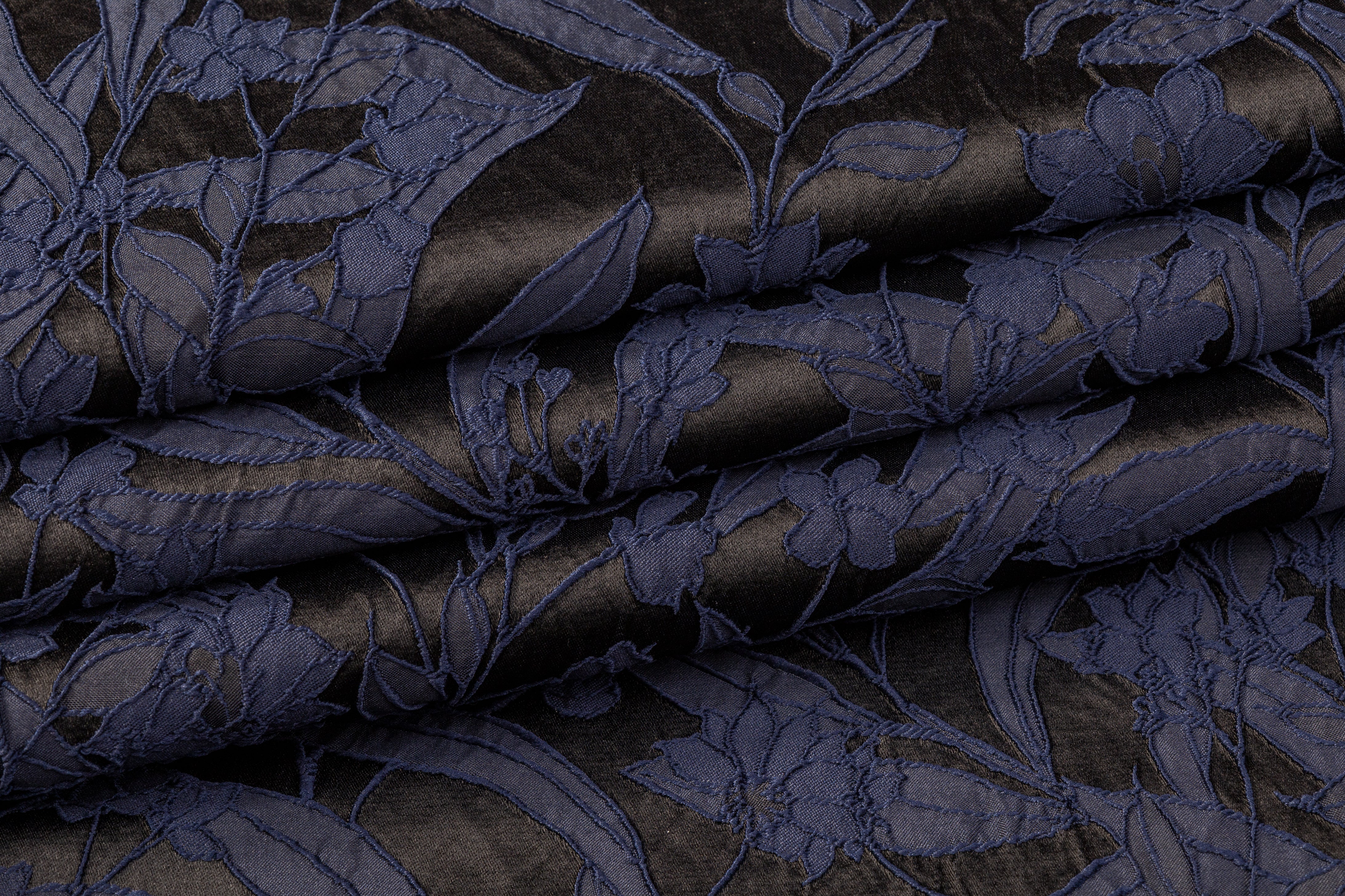 Floral Brocade - Navy