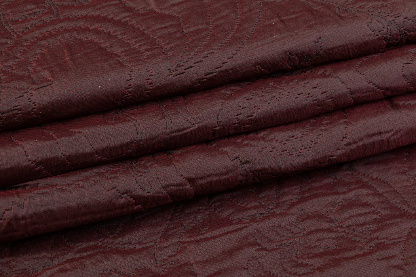 Abstract Quilted Polyester - Iridescent Black and Red