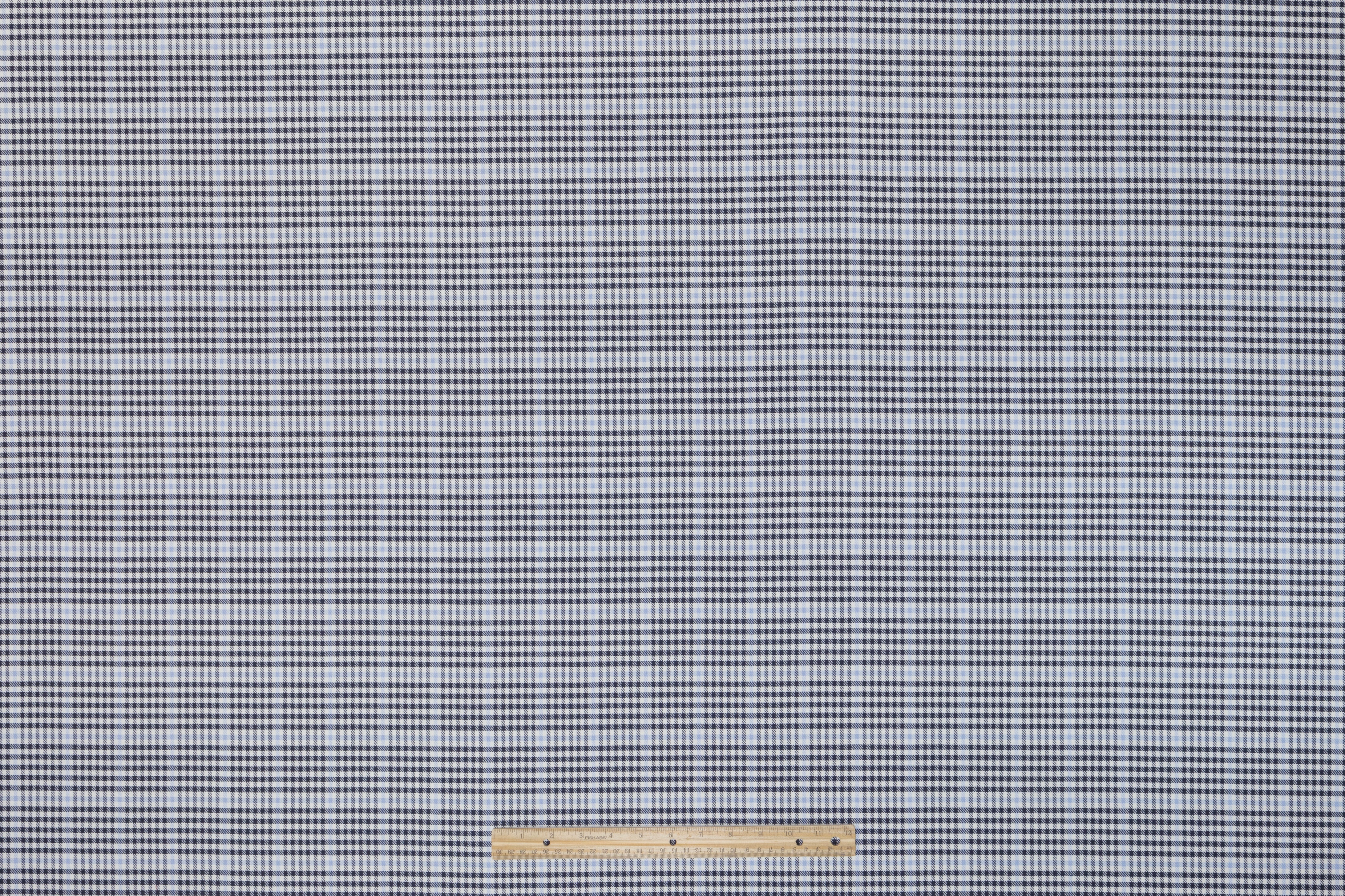 Checked Italian Wool Suiting - Blue / Off White