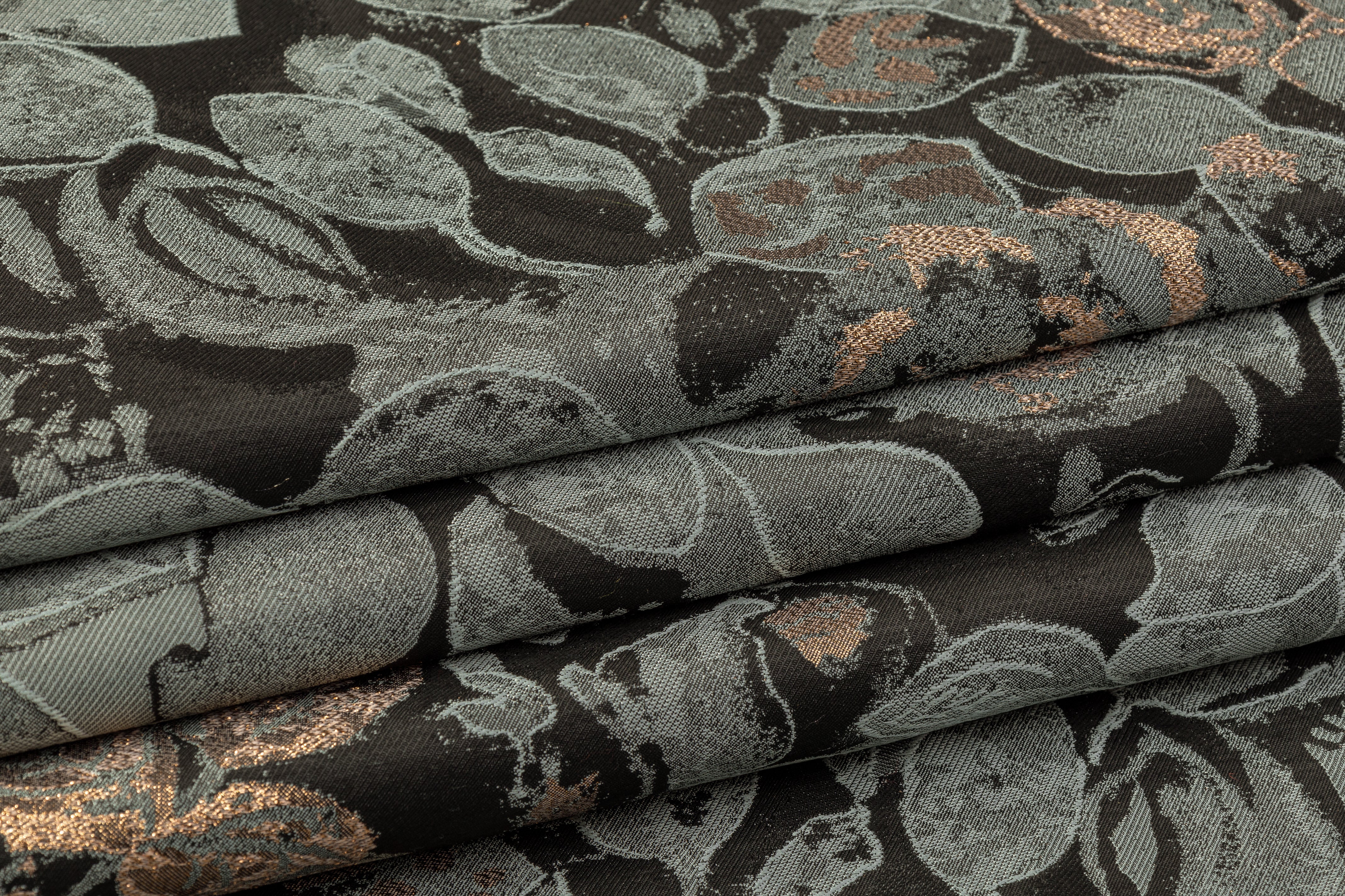 Floral Metallic Brocade - Sage / Rose Gold