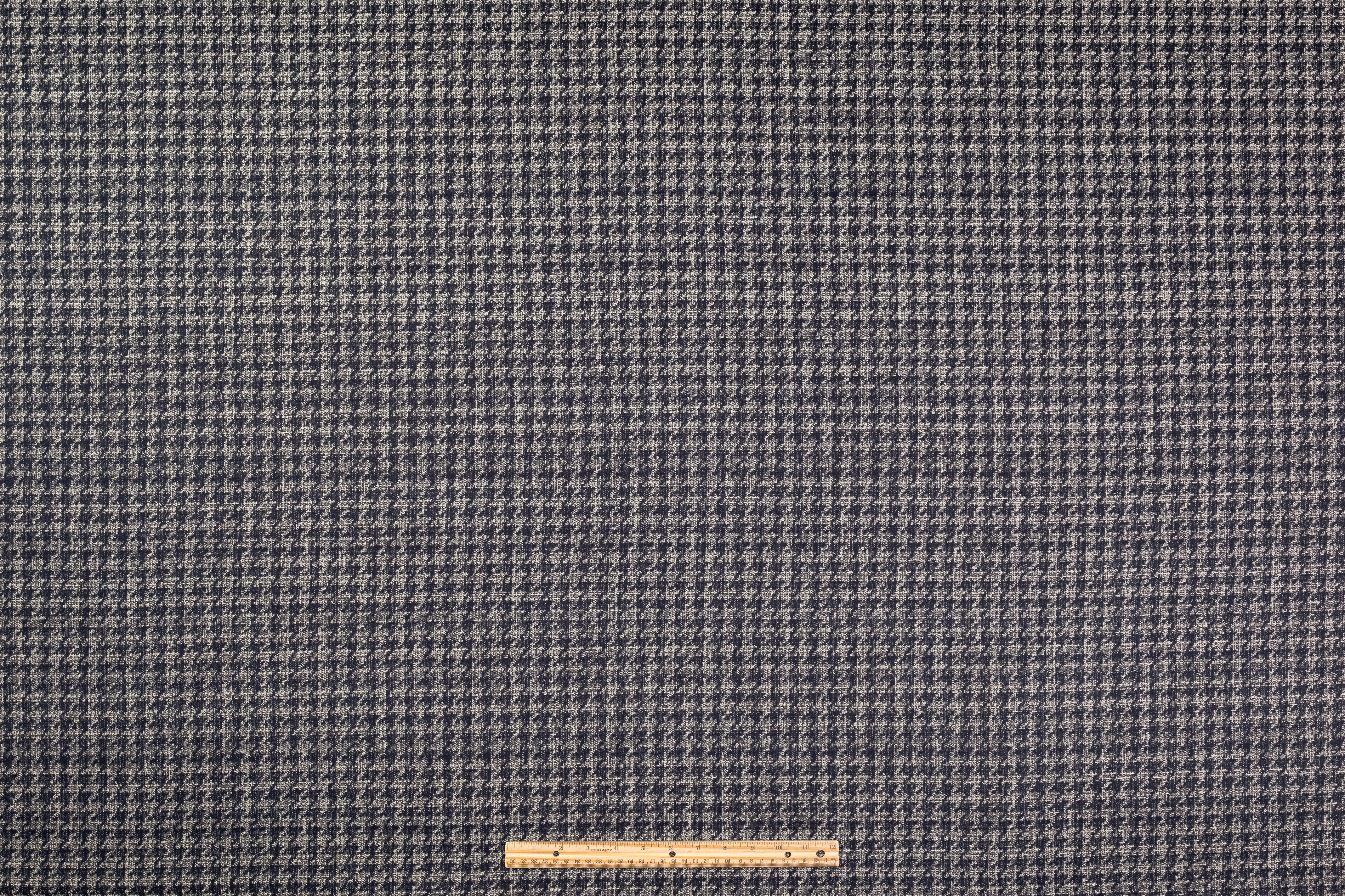 Armani - Houndstooth Italian Chenille Brocade - Blue / Off White