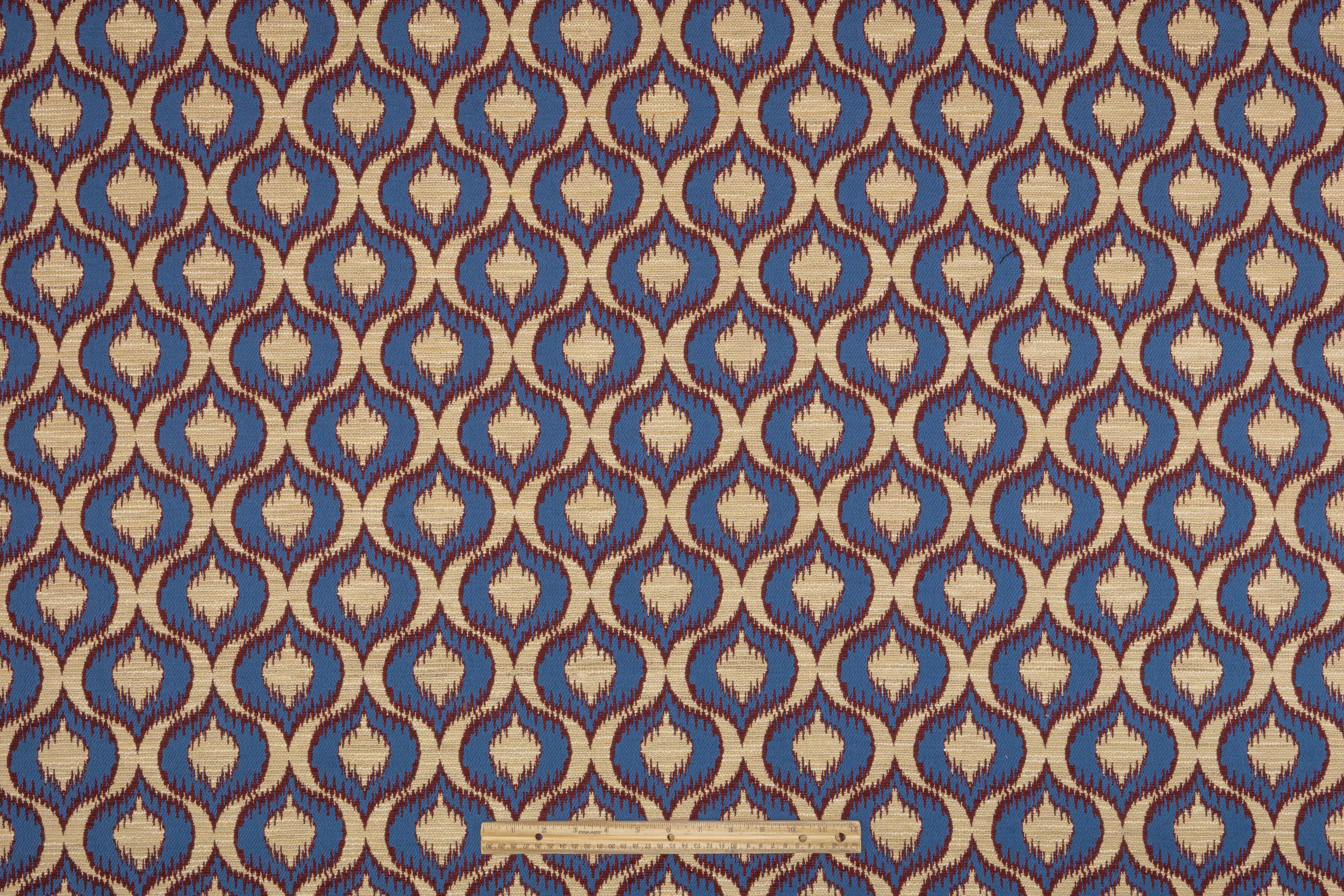Ogee Italian Brocade - Blue / Beige / Burgundy