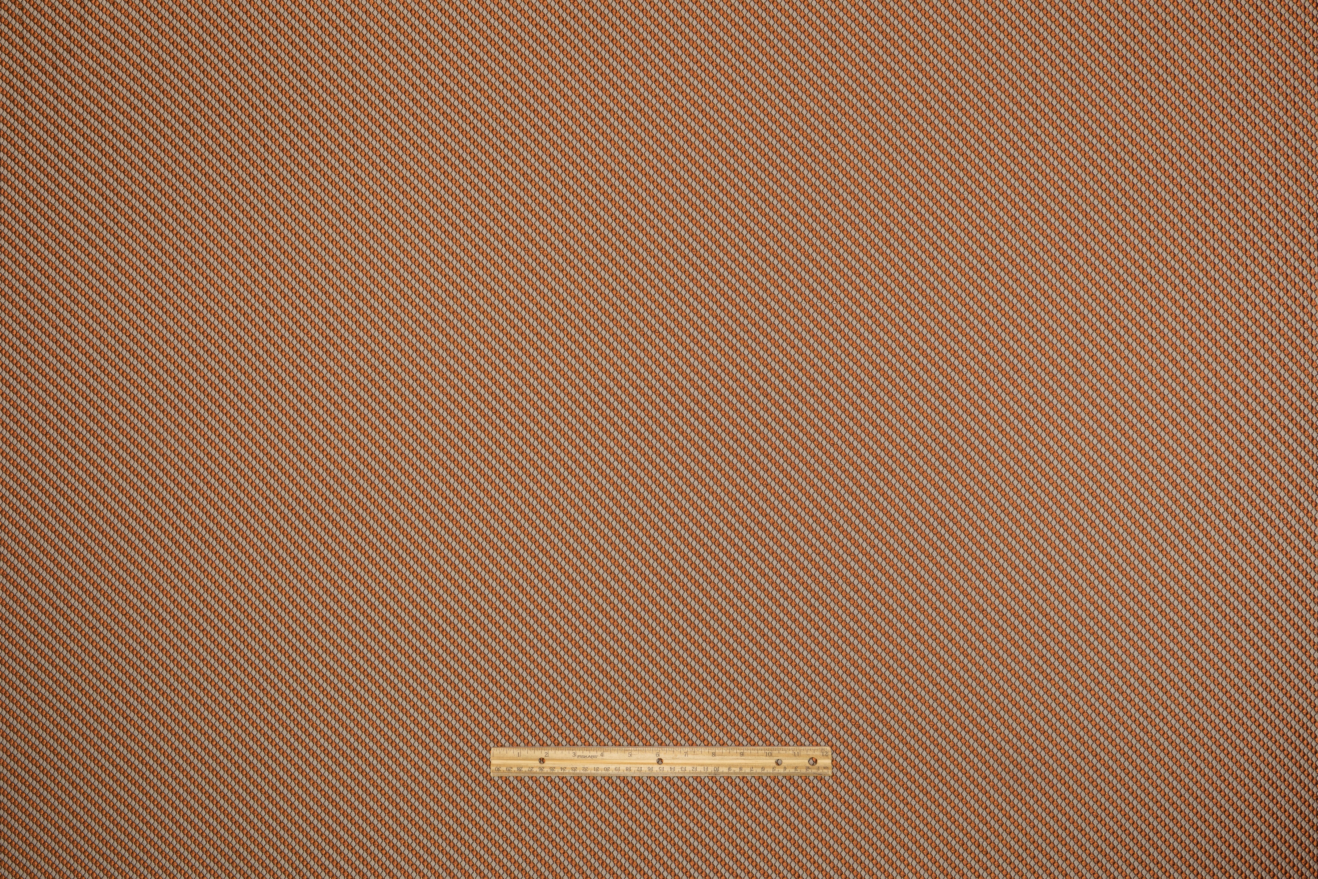 Diagonal Striped Italian Matelassé Brocade - Copper / Taupe Gray