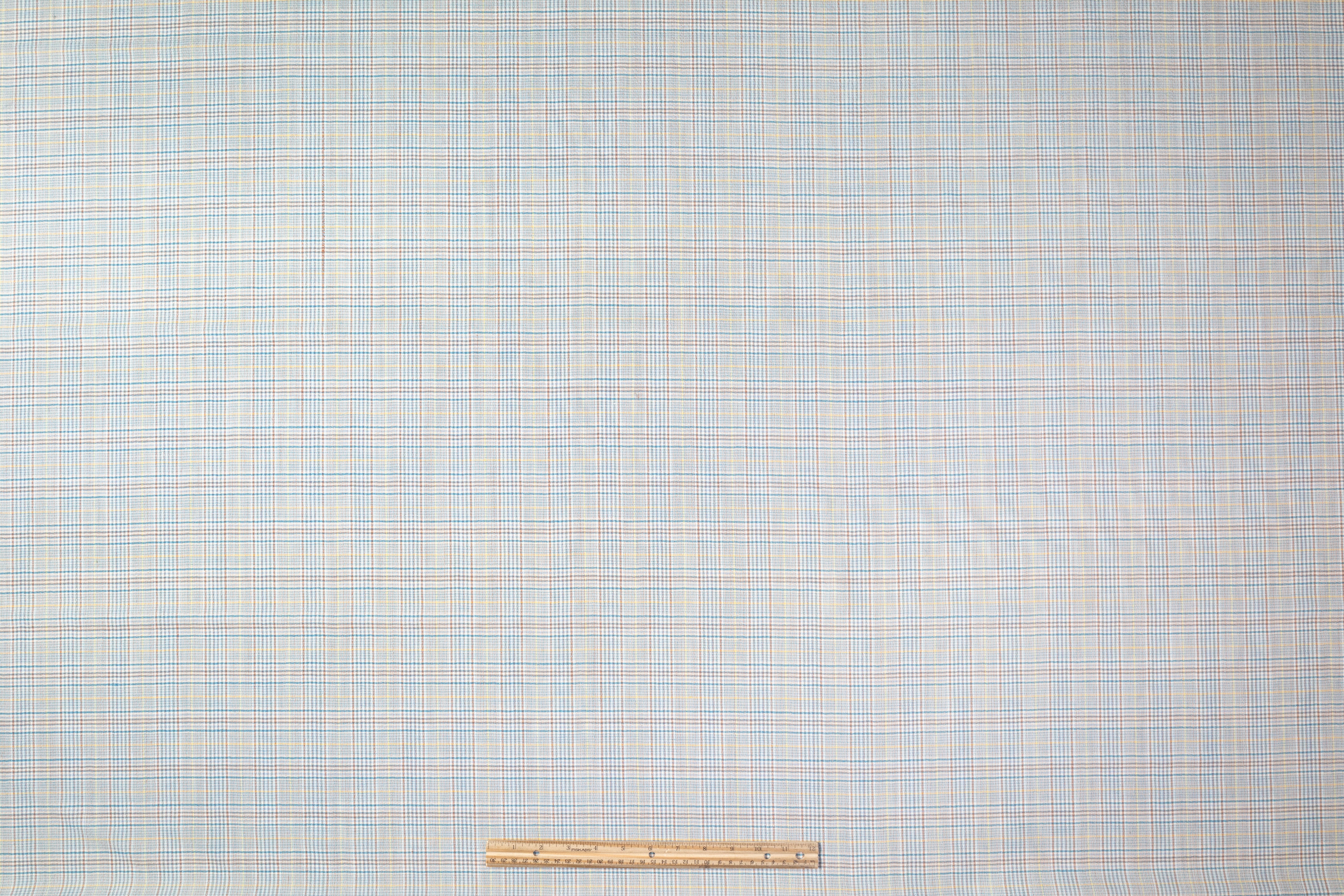 Checked Italian Wool Suiting - Blue
