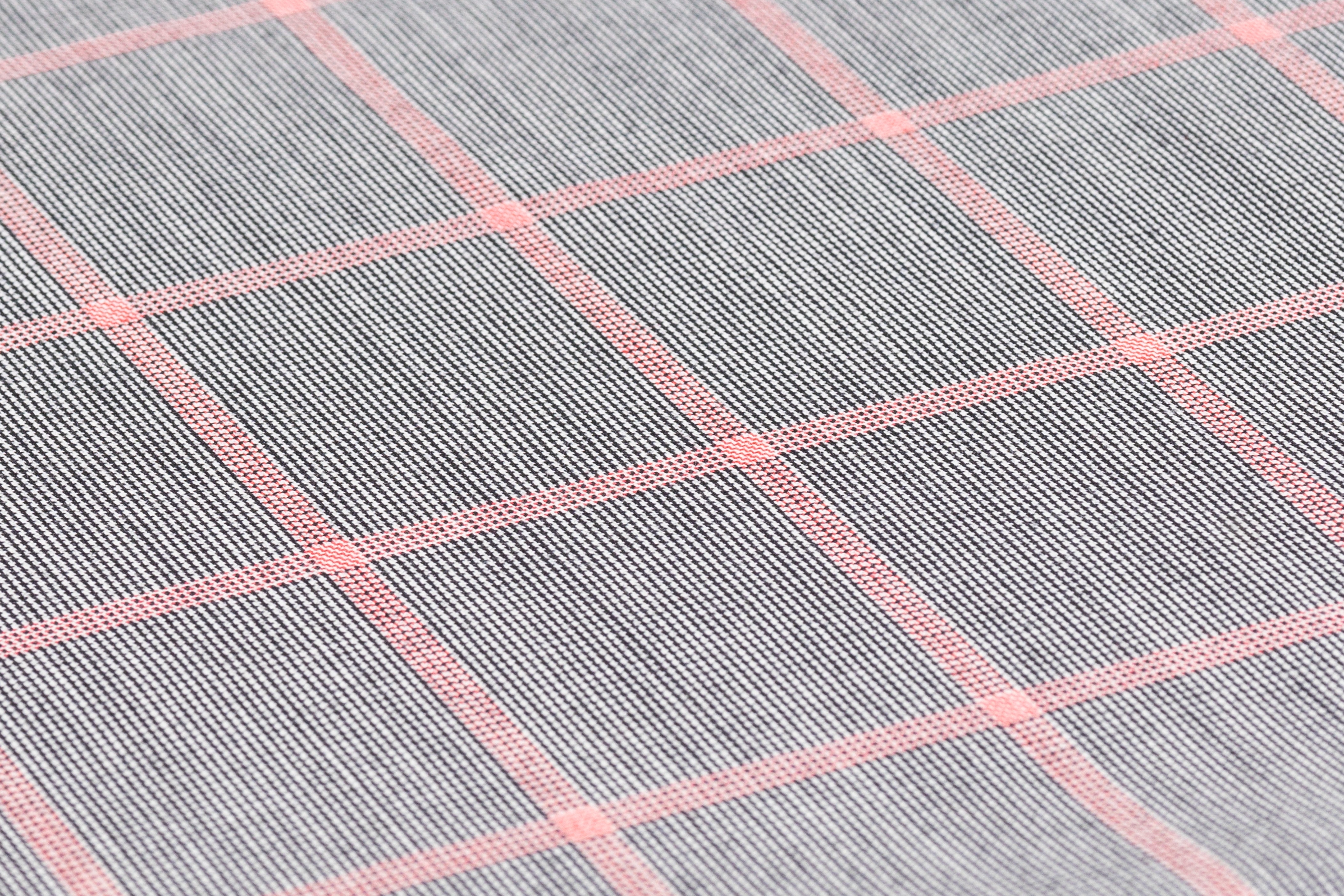 Checked Italian Super 120s Italian Wool Suiting - Gray / Pink