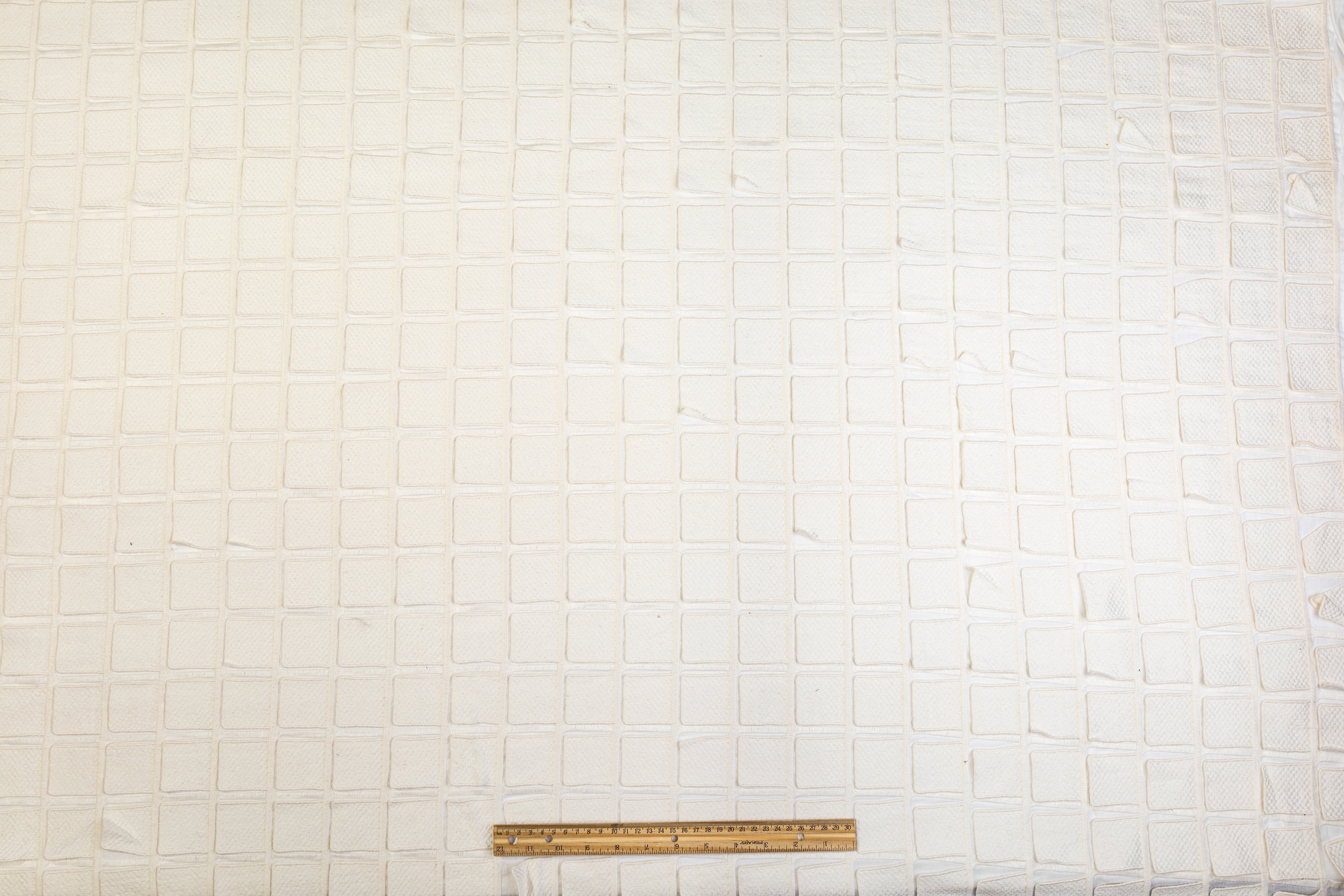 Square Patch Embroidered Cotton - Off White