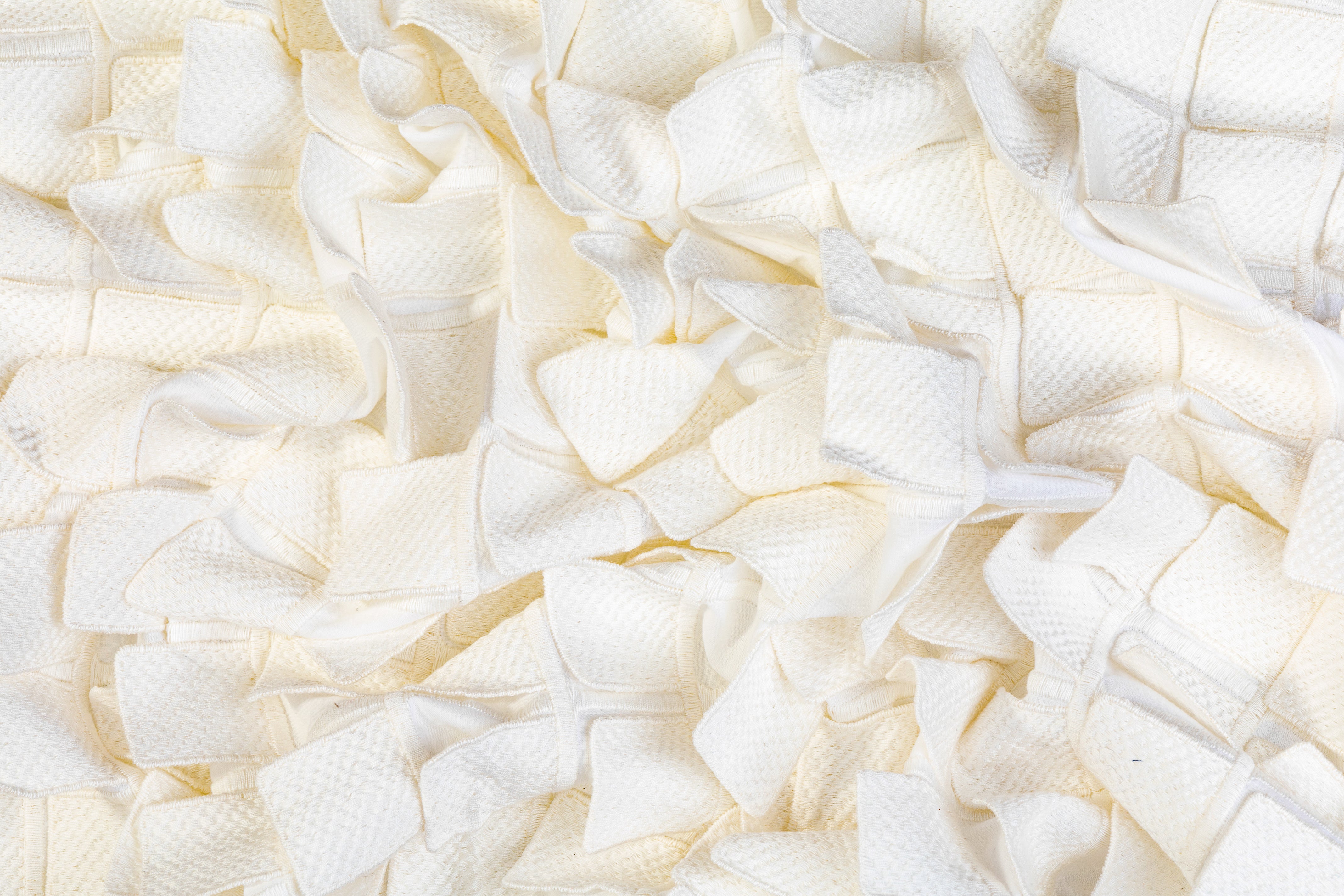 Square Patch Embroidered Cotton - Off White