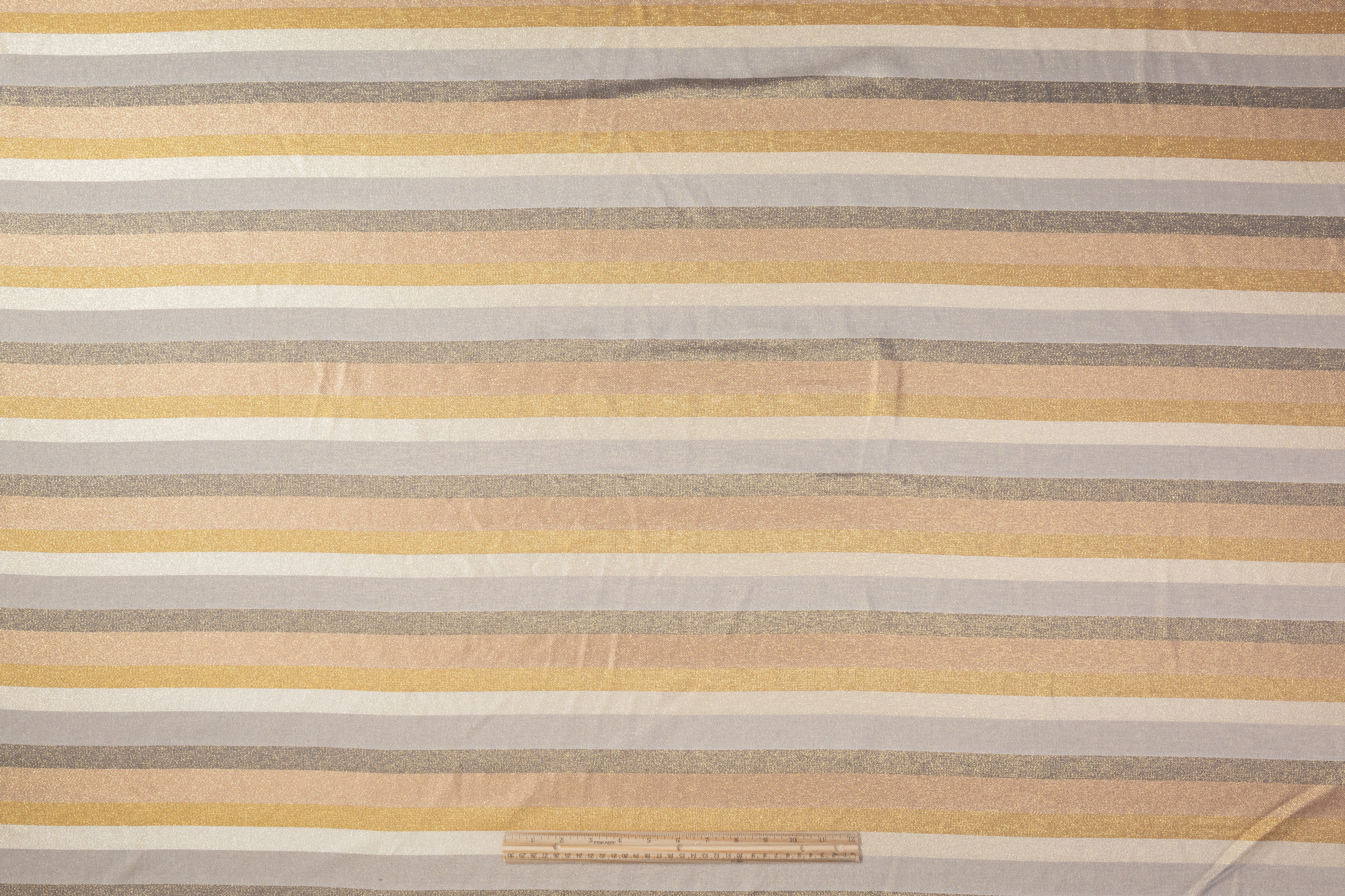 Striped Metallic Viscose Jacquard - Gold