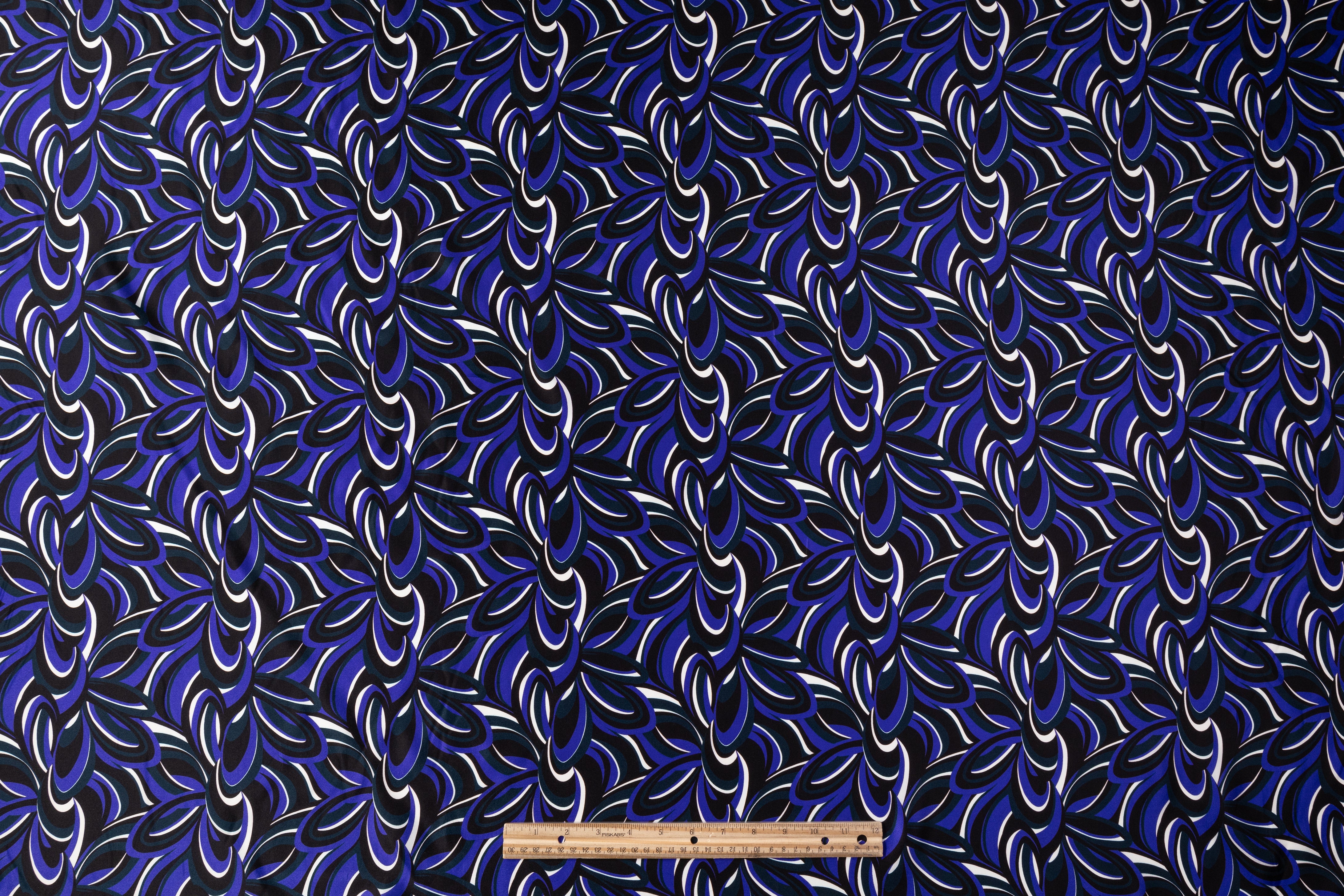 Abstract Italian Silk Twill - Purple / Teal Green