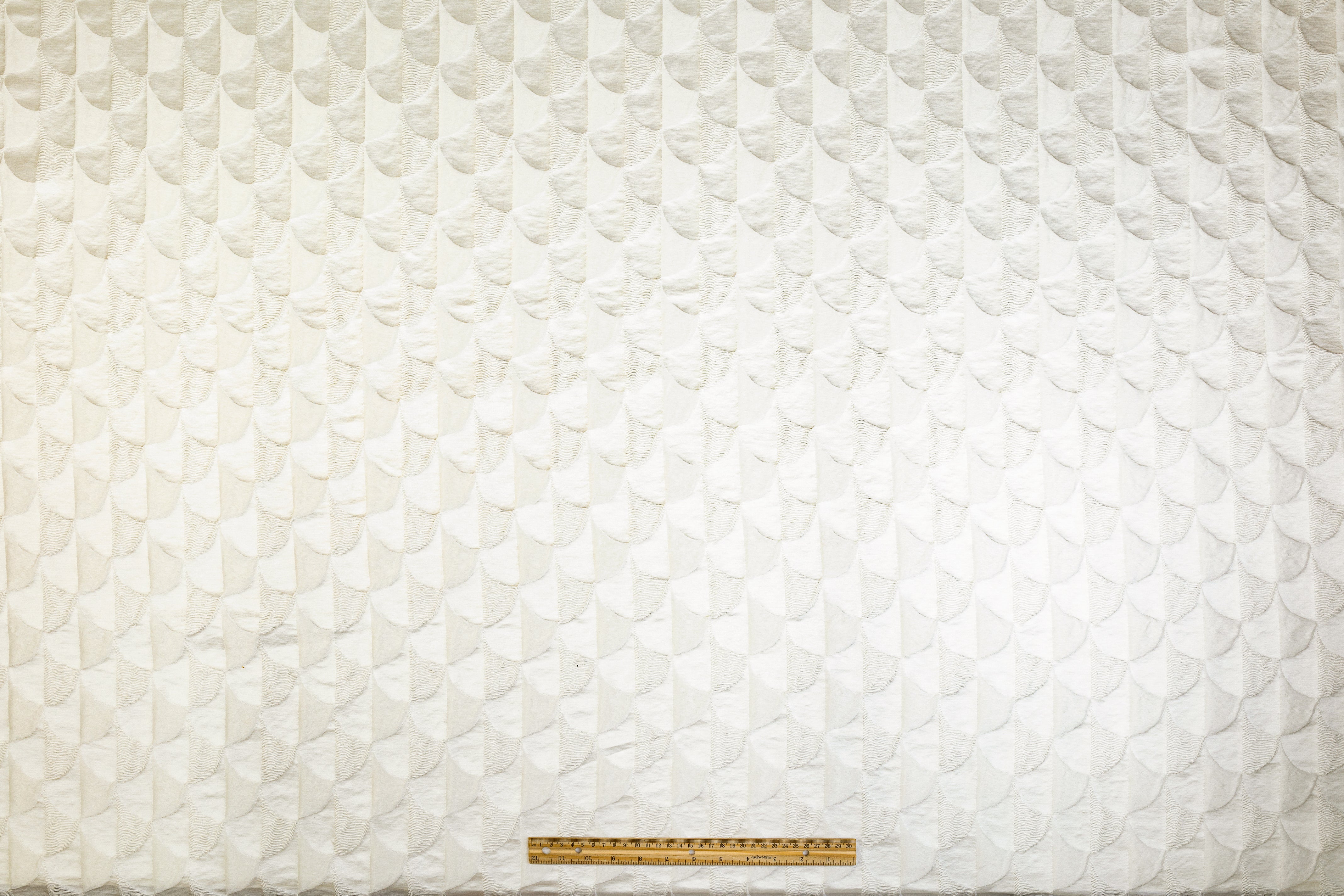 Textured Silk Viscose Brocade - Off White