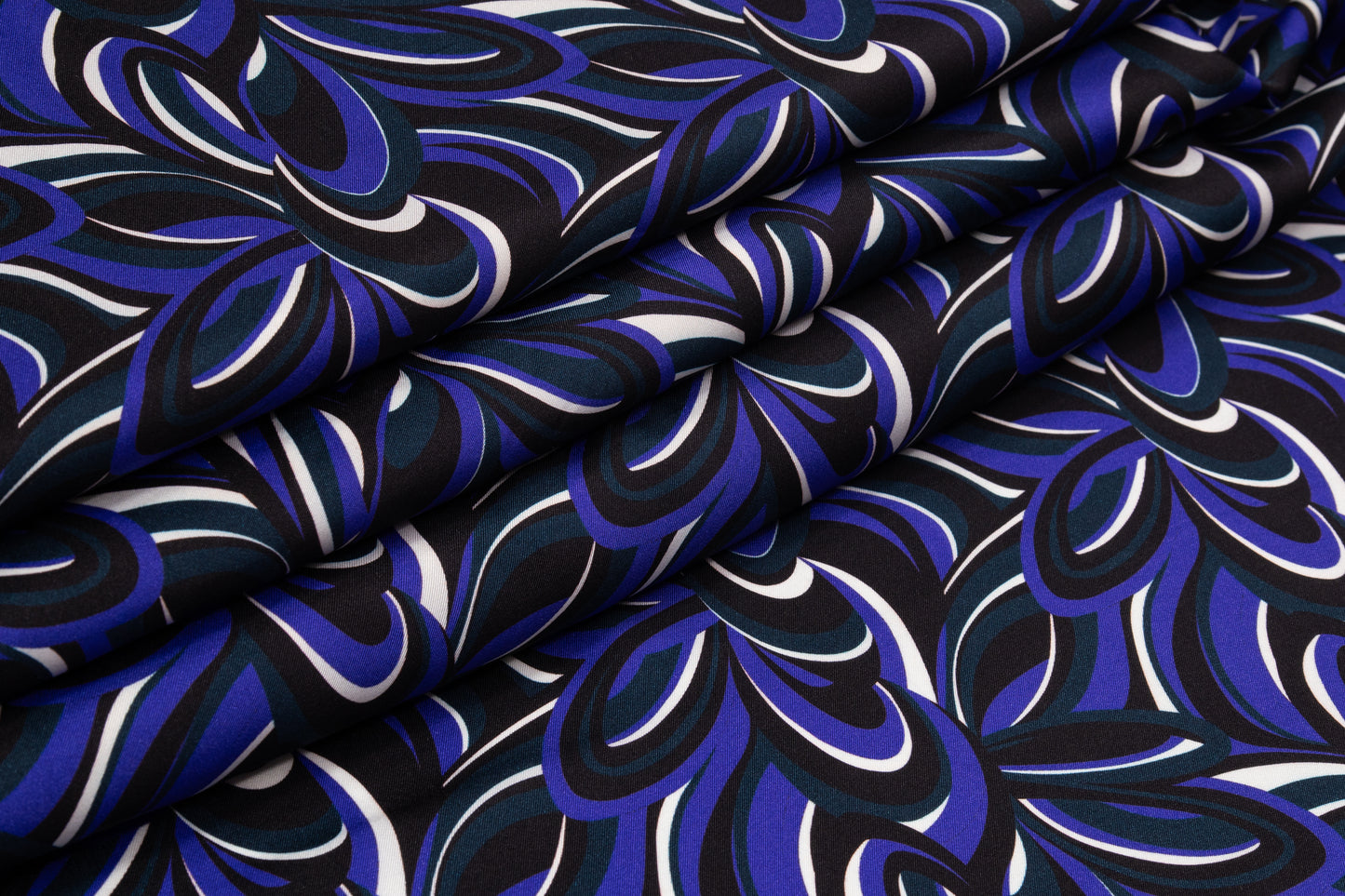 Abstract Italian Silk Twill - Purple / Teal Green