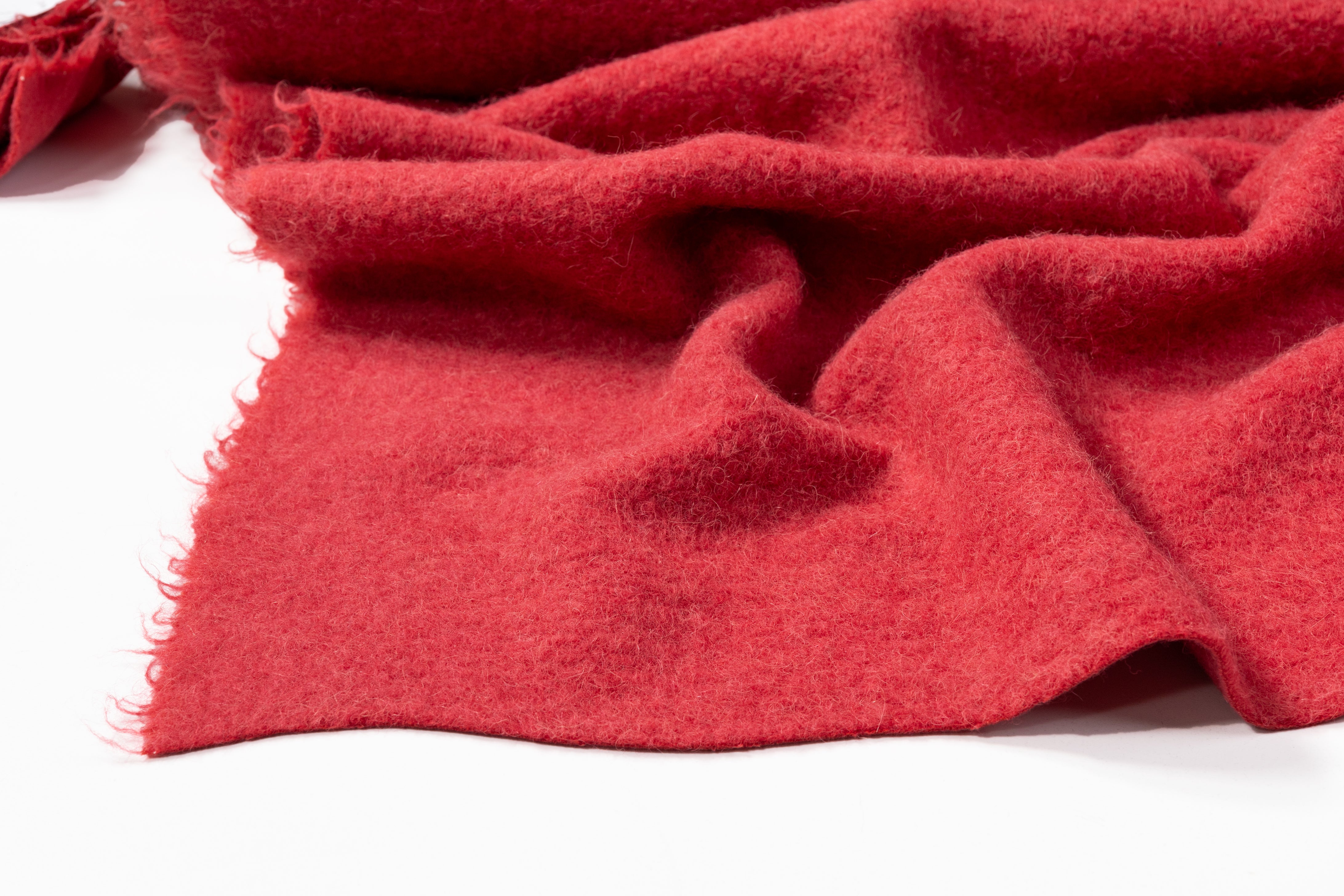 Italian Wool Mohair Coating - Coral Red