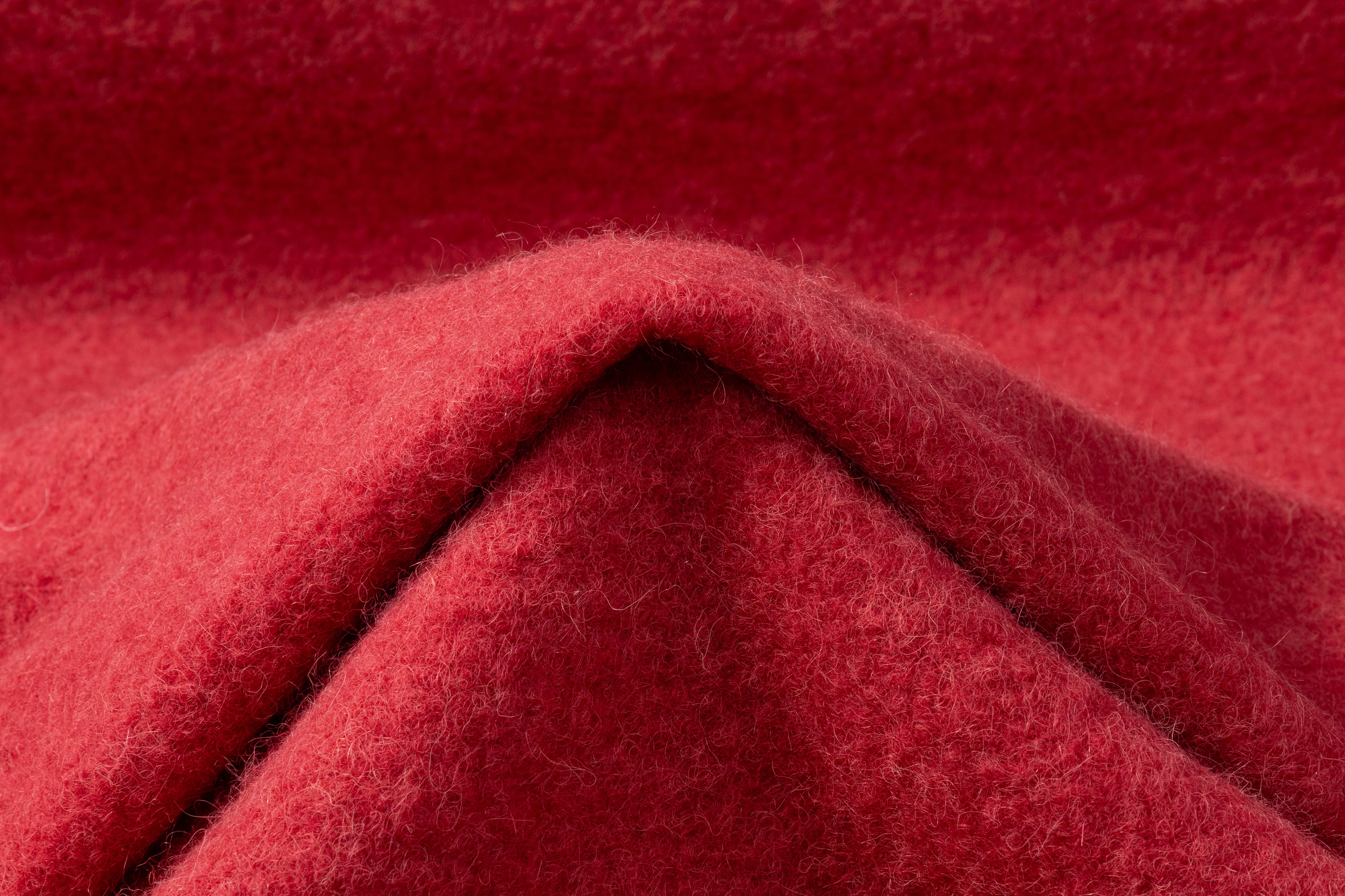 Italian Wool Mohair Coating - Coral Red