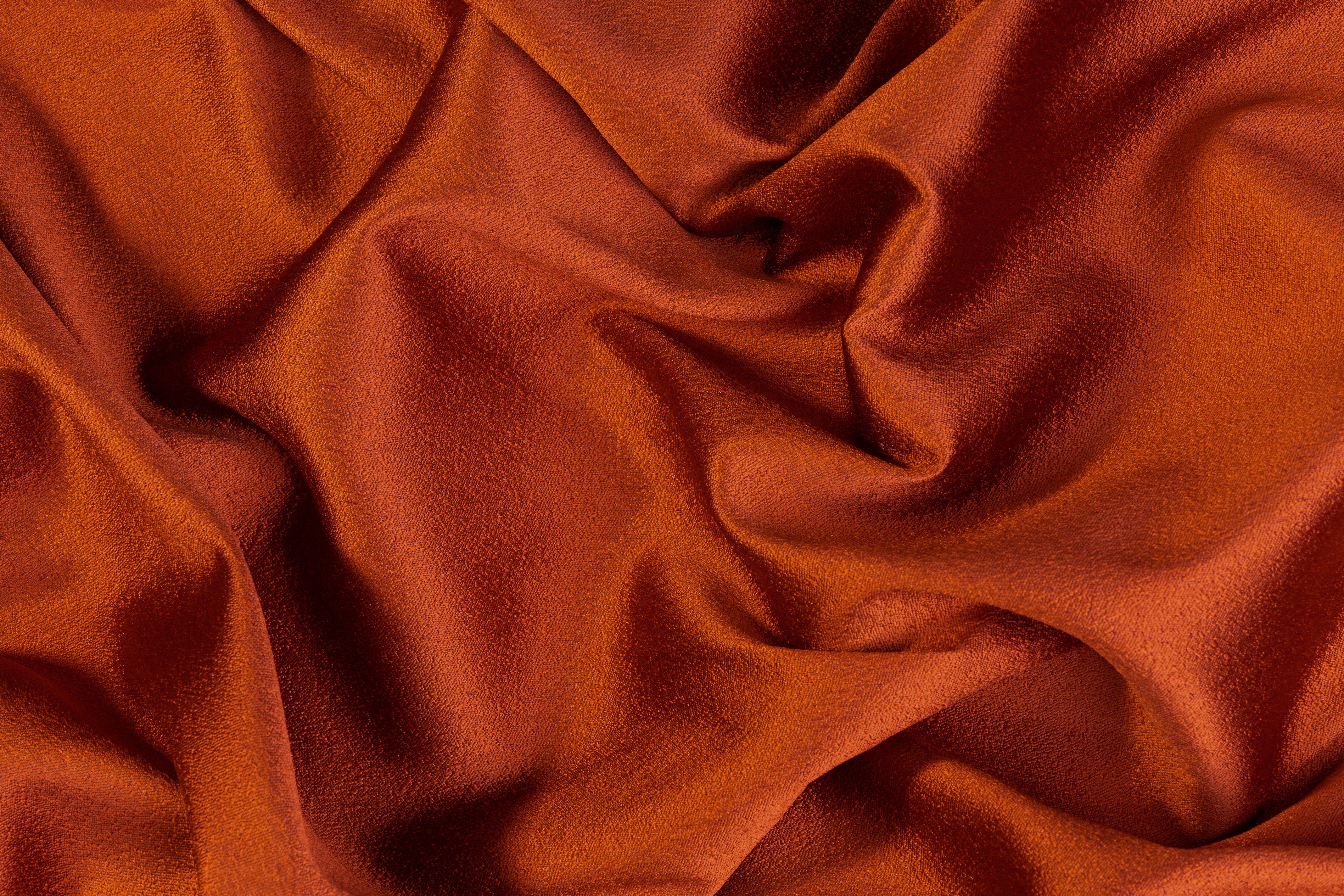 Double Faced Pebble Crepe - Burned Orange / Fuchsia