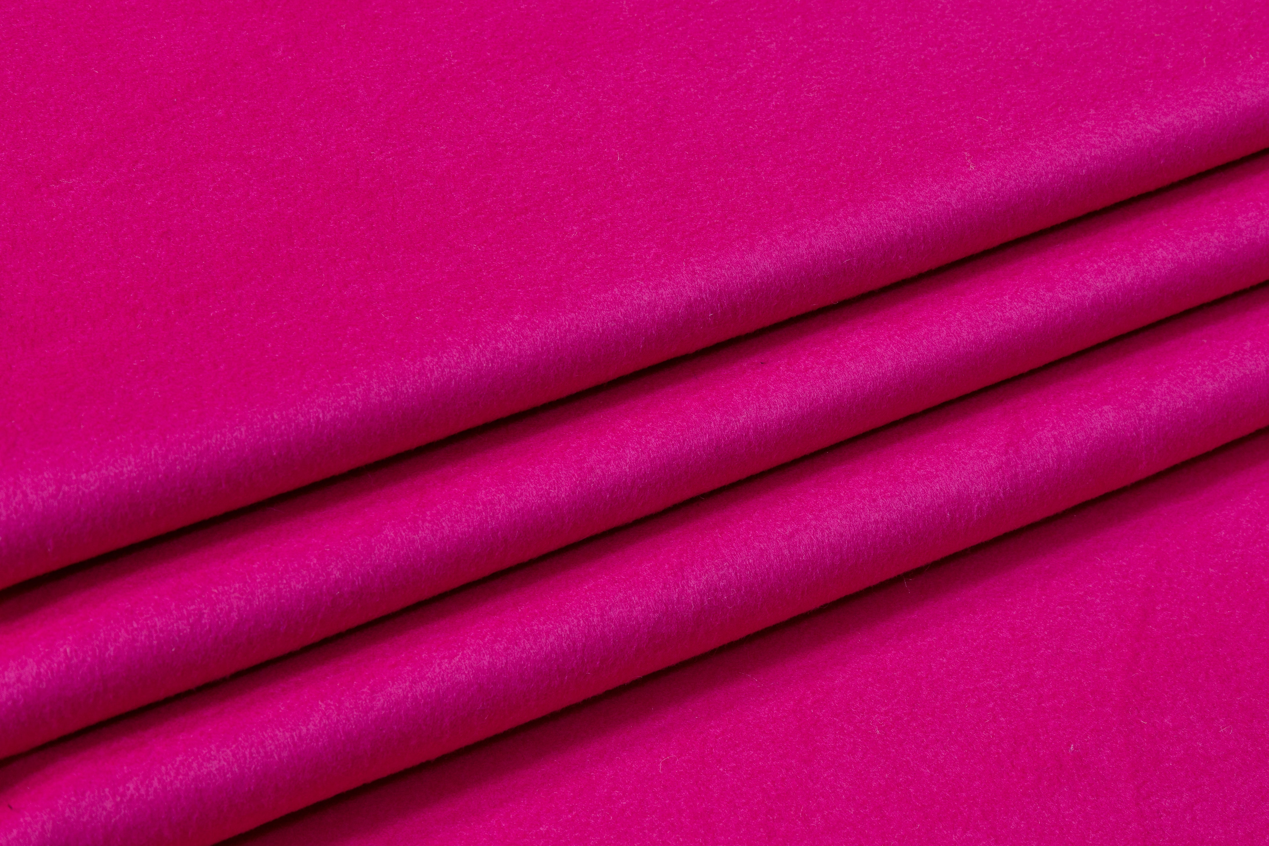 Italian Wool Cashmere Coating - Magenta
