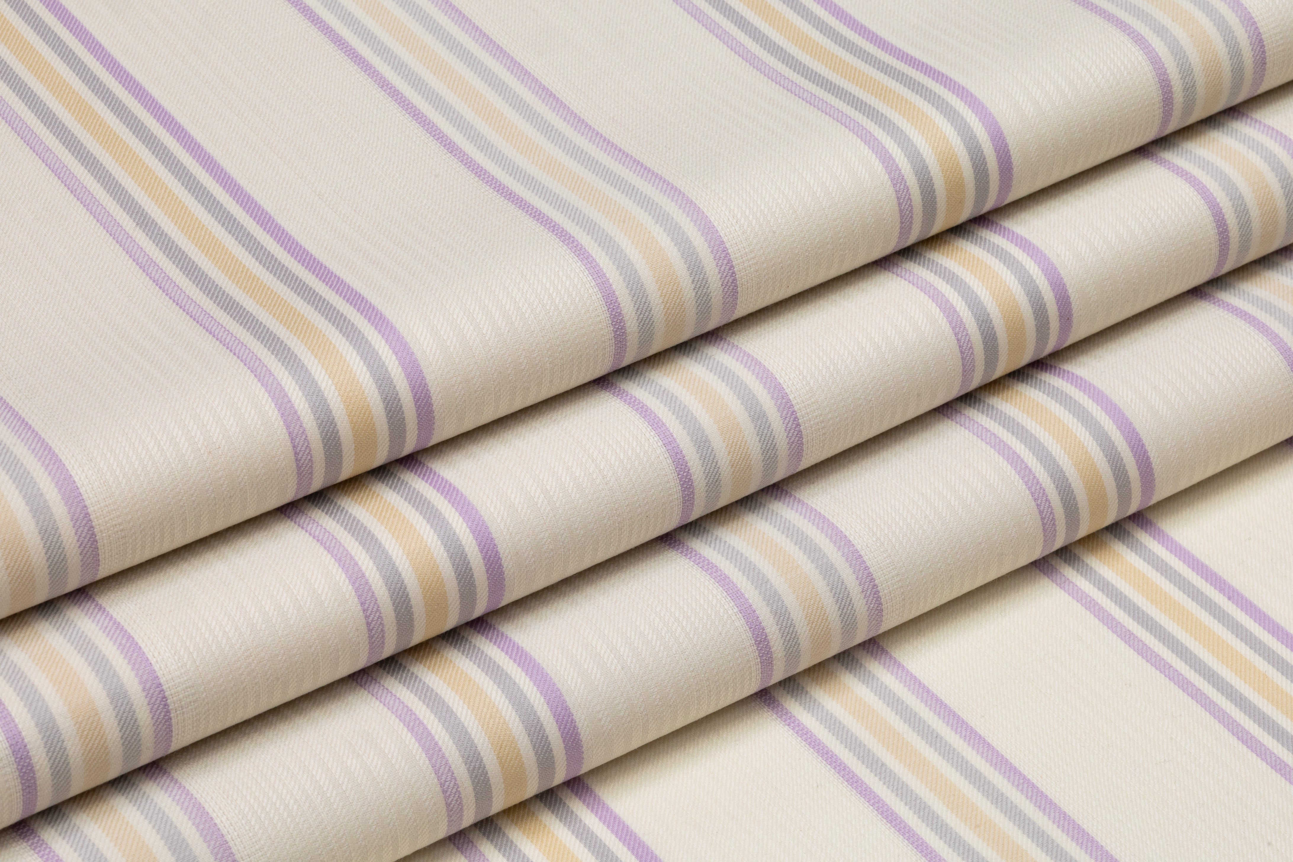 Striped Italian Wool Suiting - Ivory / Lavender / Beige