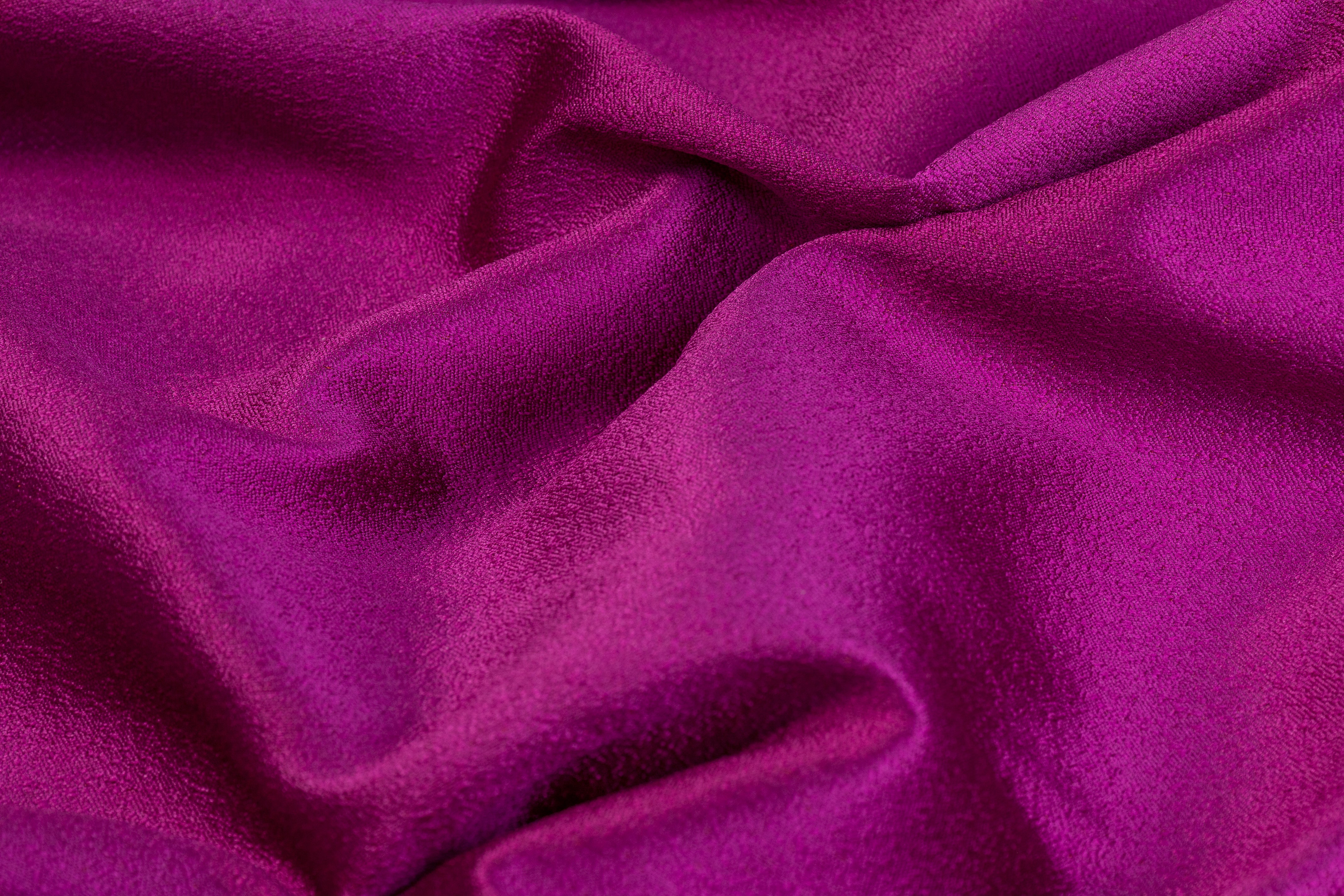 Double Faced Pebble Crepe - Burned Orange / Fuchsia