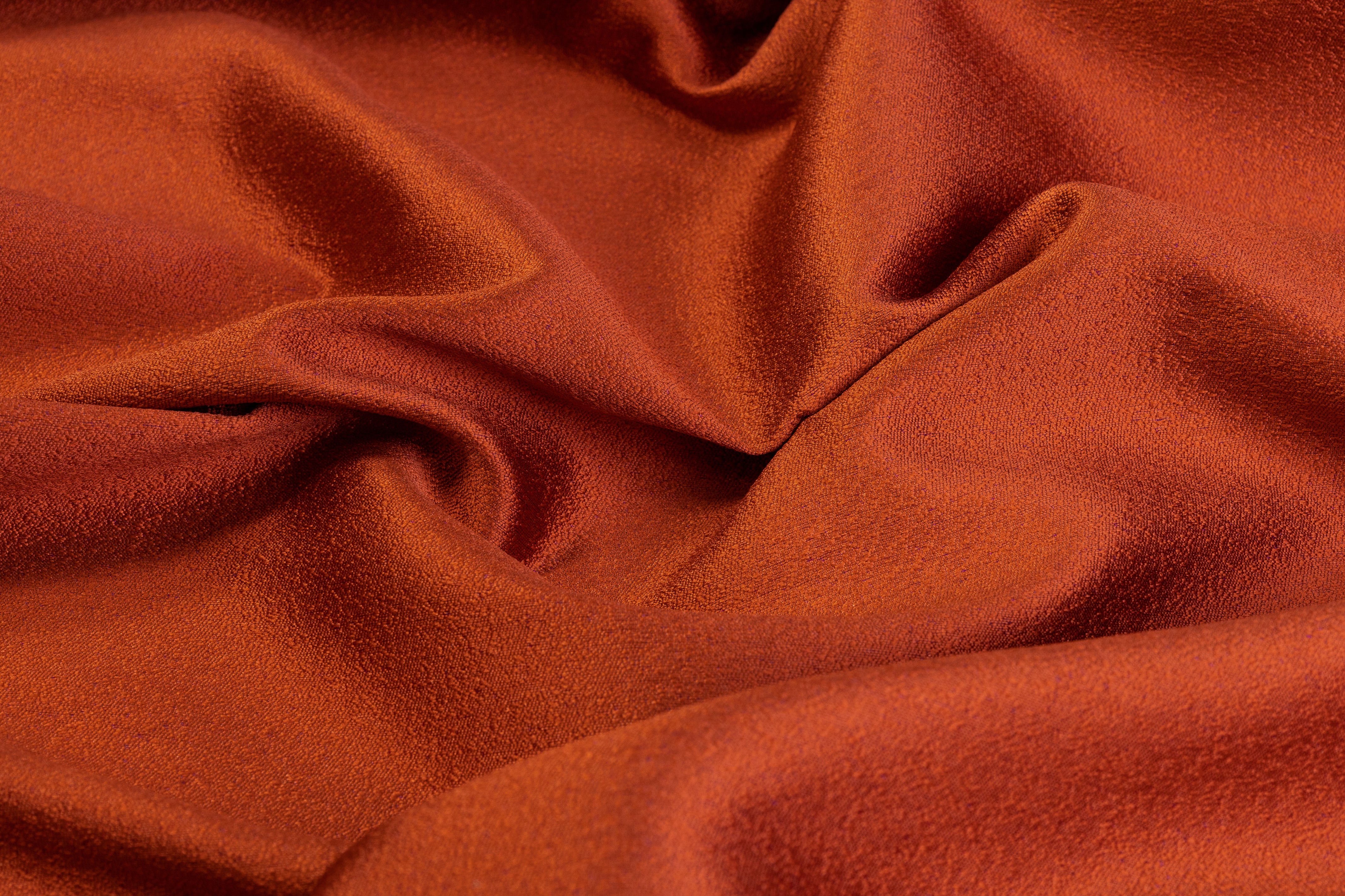 Double Faced Pebble Crepe - Burned Orange / Fuchsia