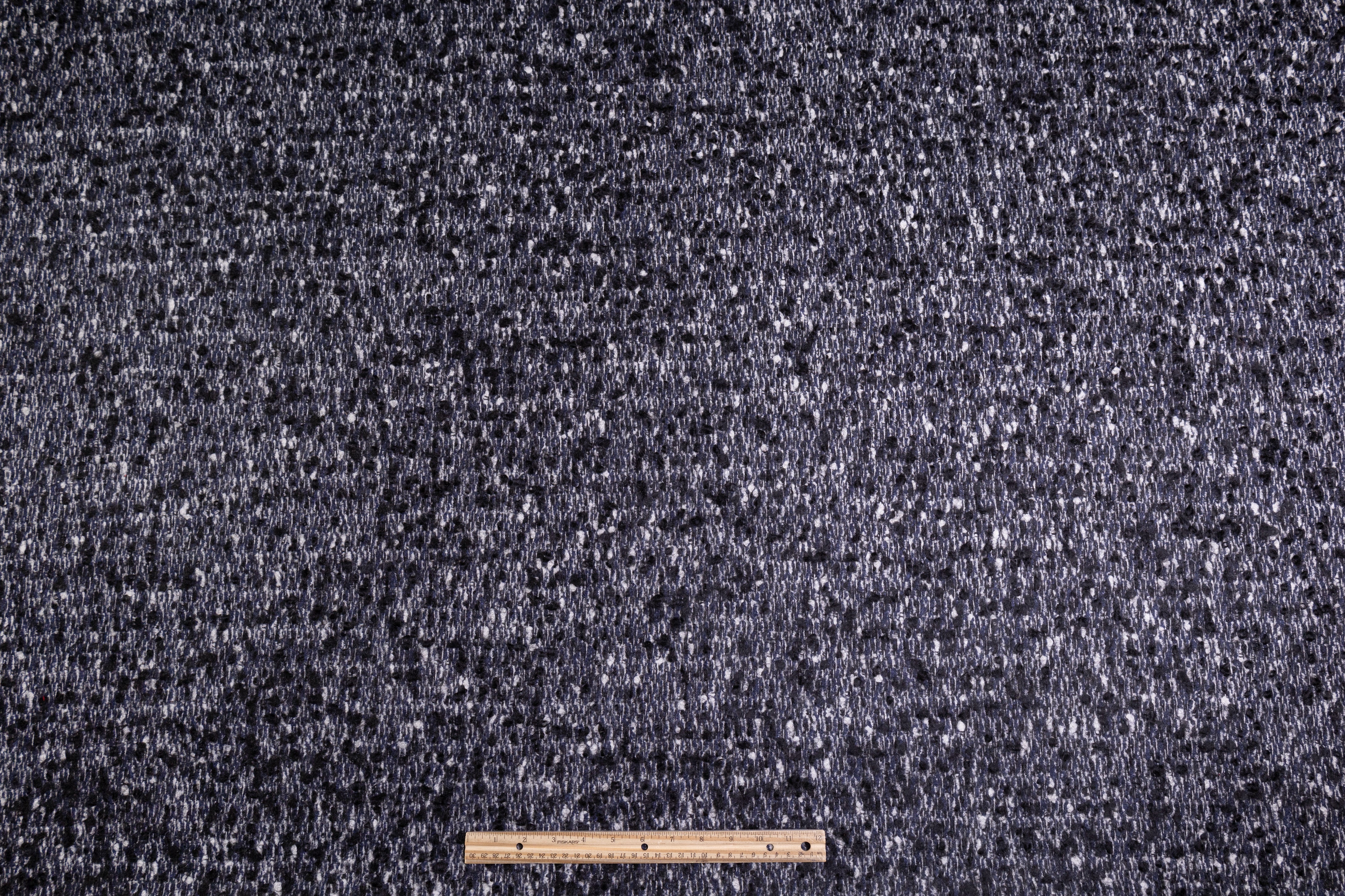 Italian Mohair Cashmere Wool Coating - Blue / Gray / Black