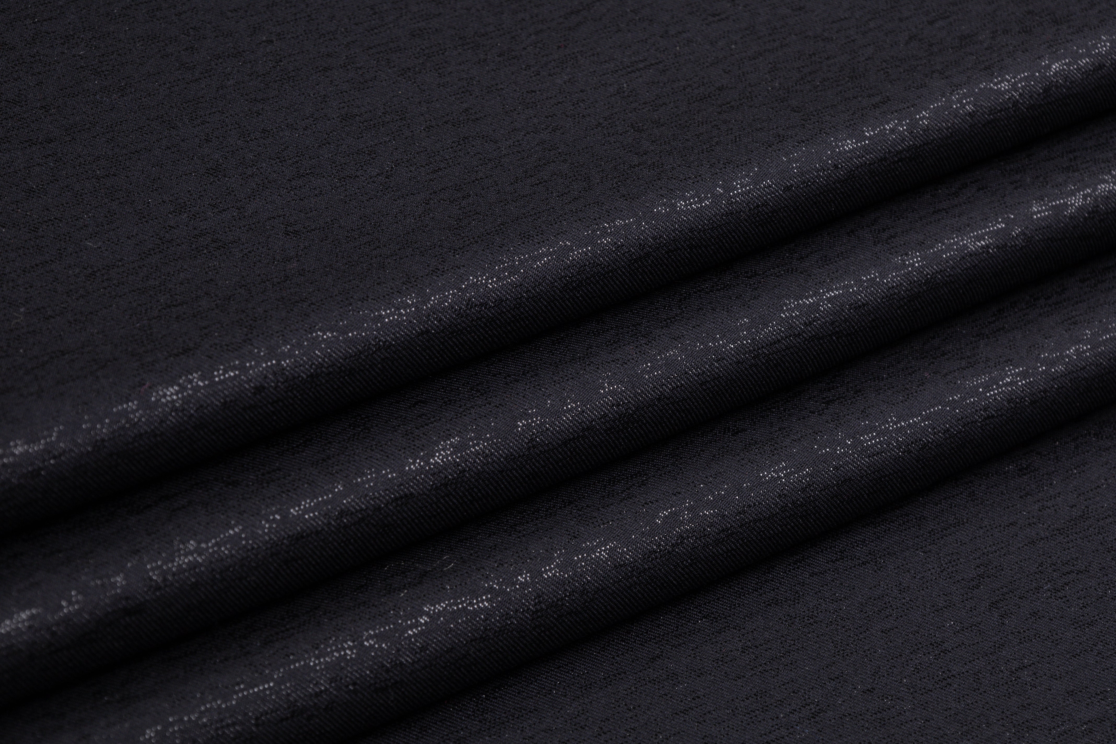 Metallic Italian Wool Suiting - Black / Navy