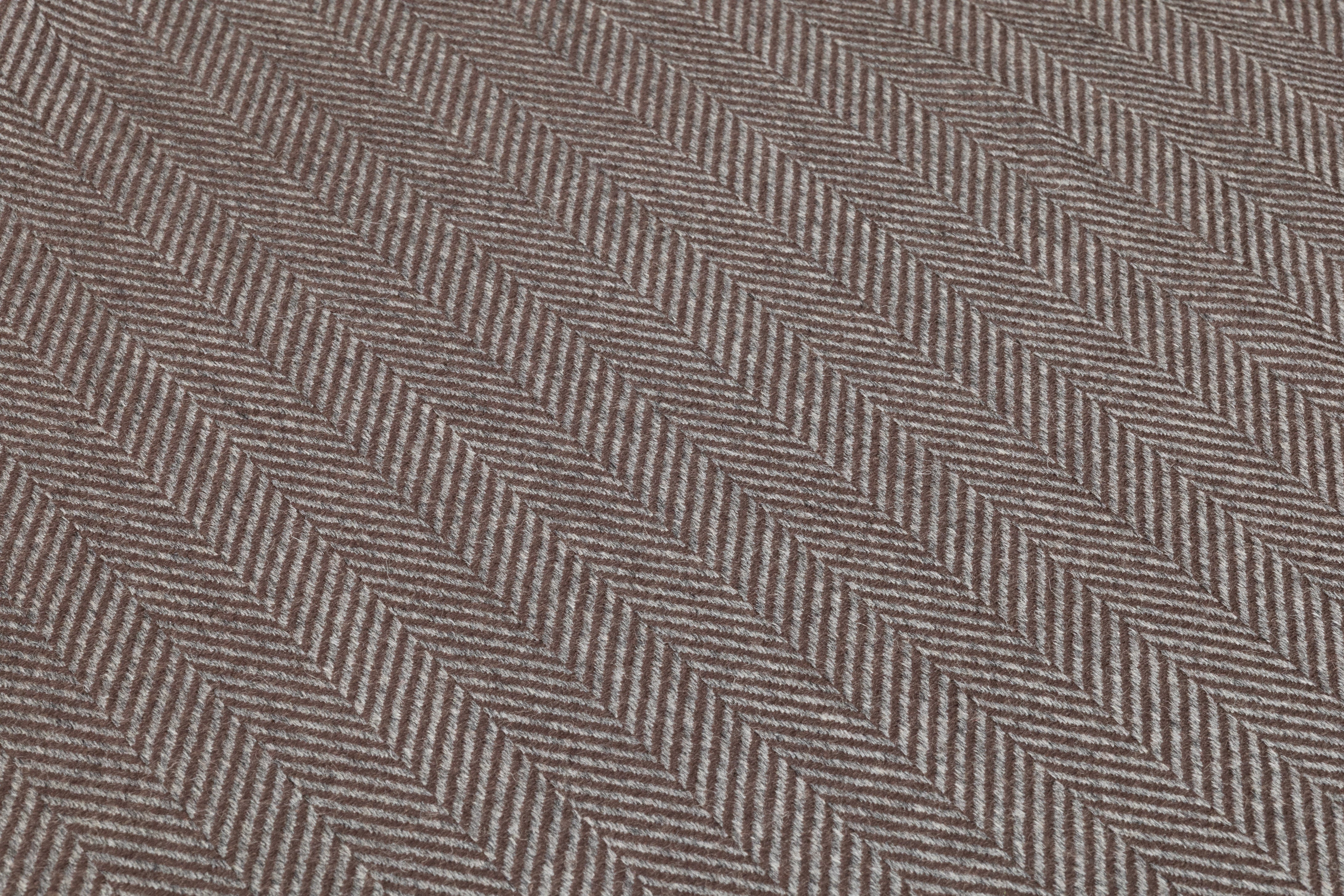 Herringbone Italian Wool Suiting - Gray / Brown
