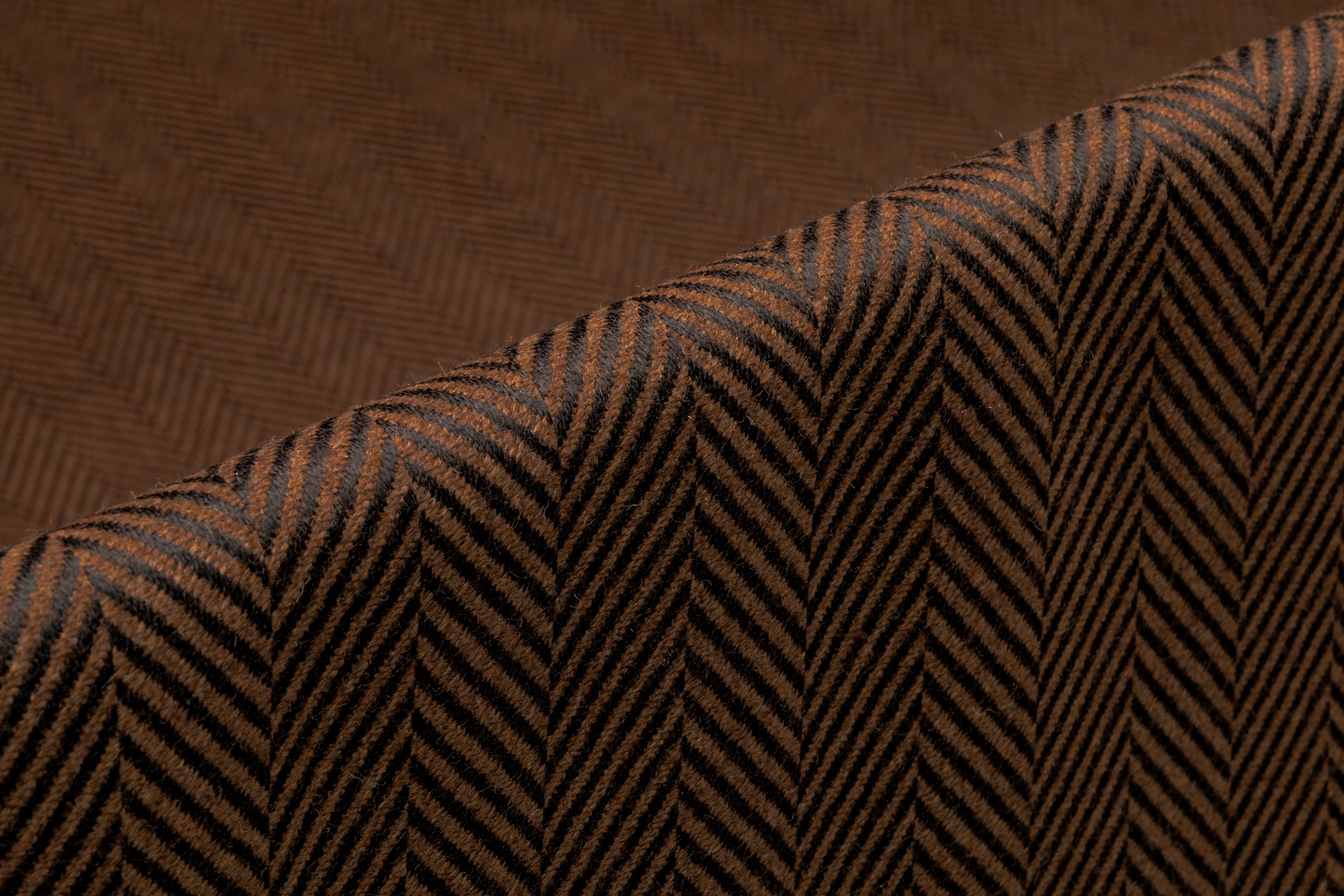 Herringbone Italian Wool - Brown / Black