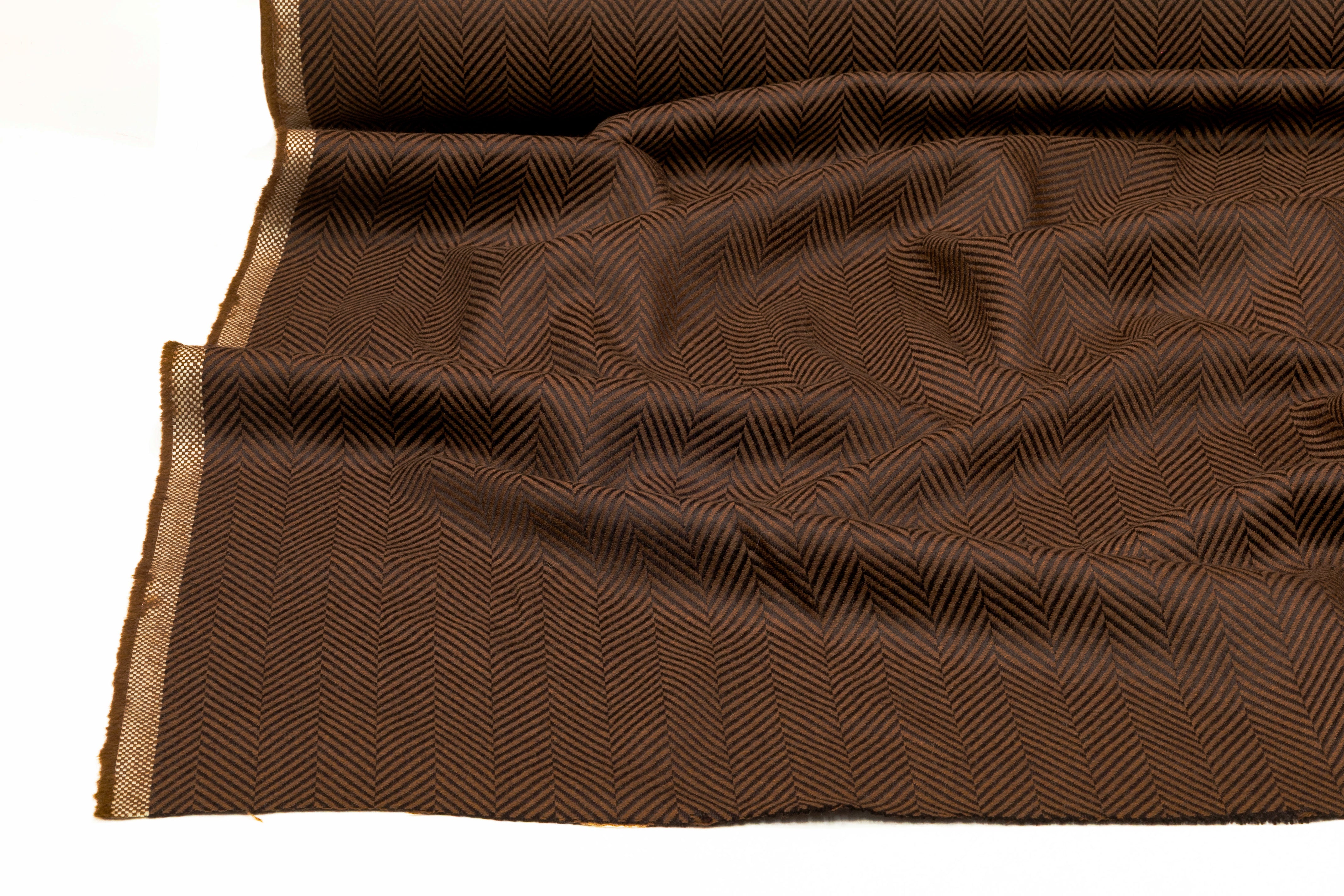 Herringbone Italian Wool - Brown / Black