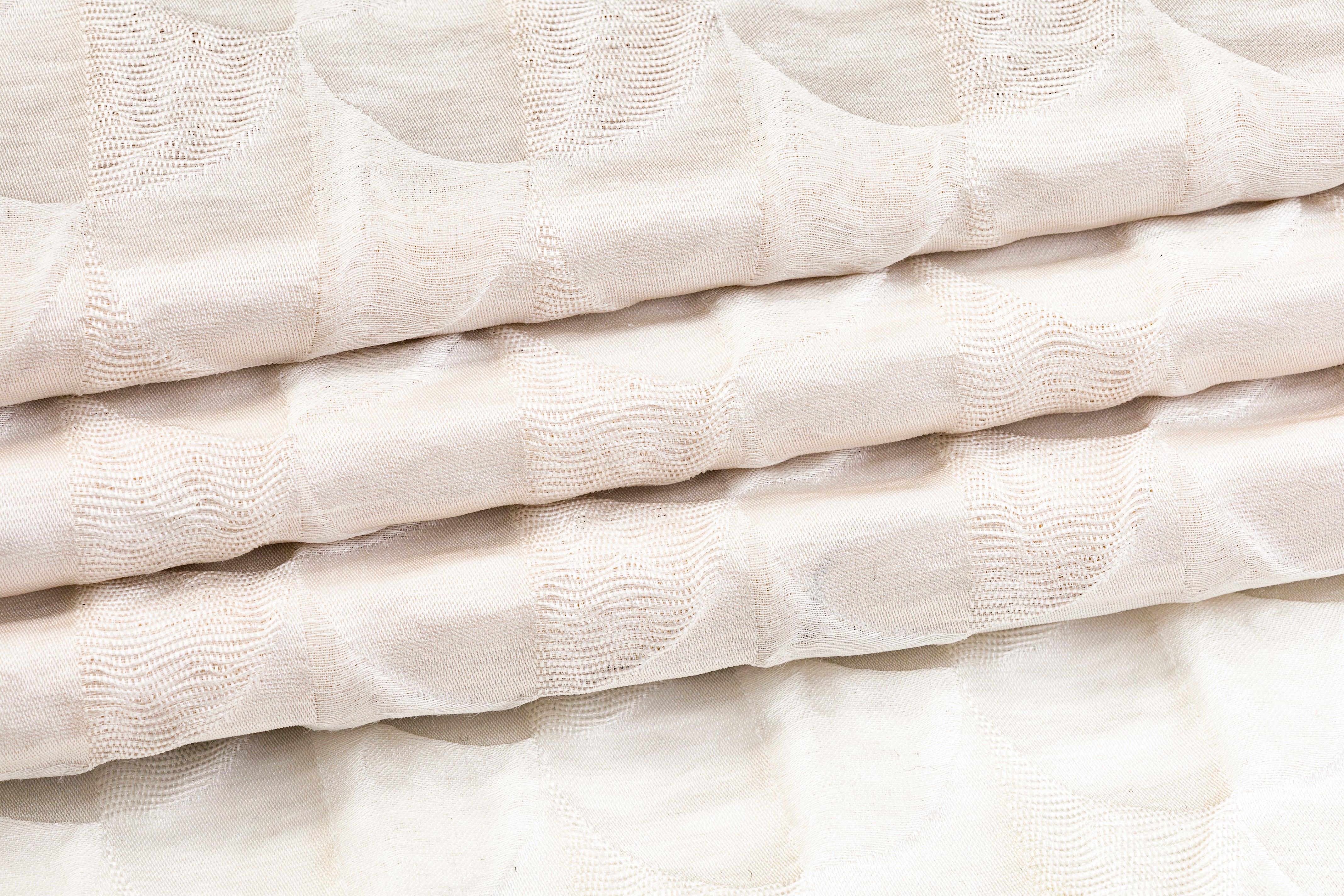 Textured Silk Viscose Brocade - Off White