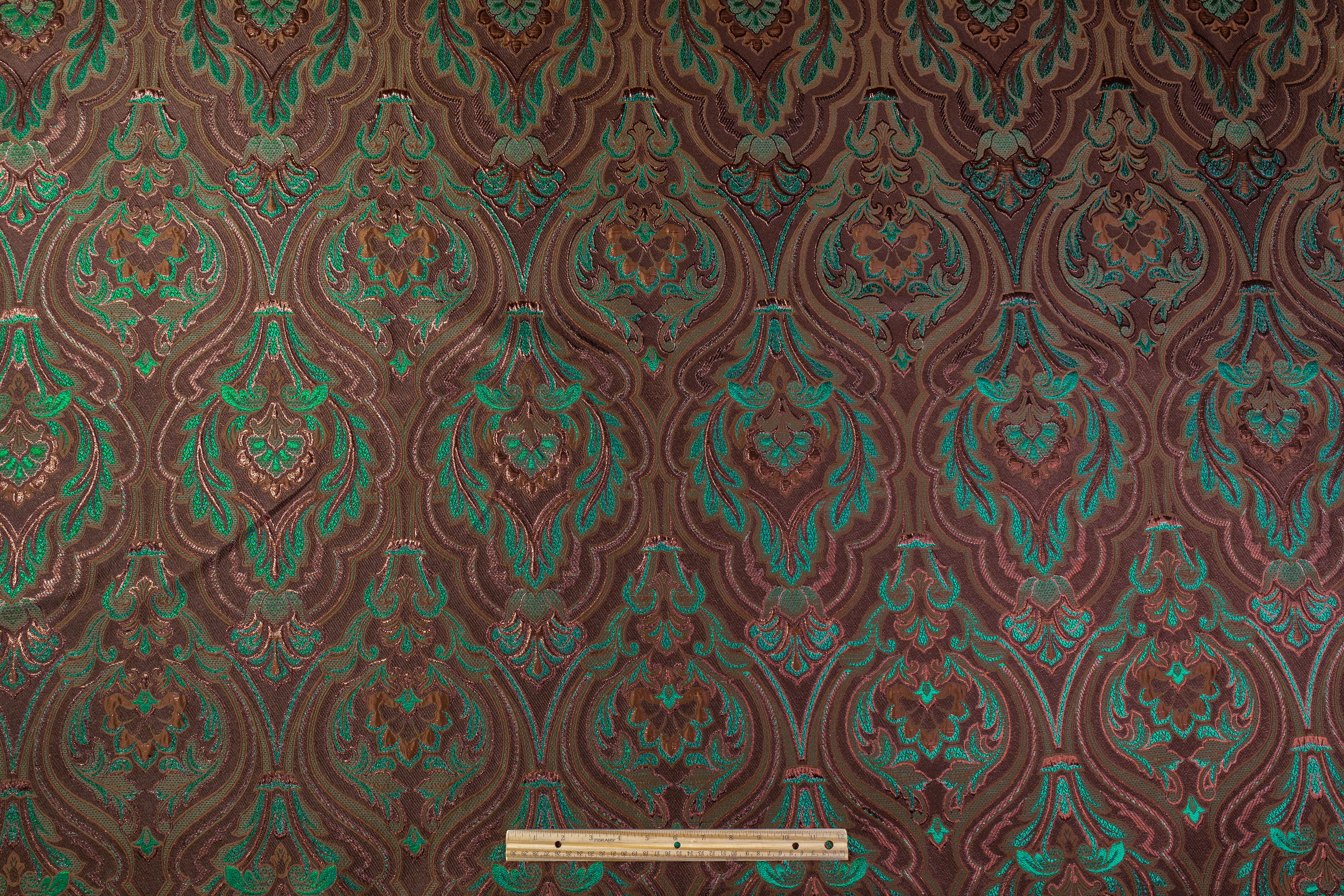 Italian Damask Brocade - Brown / Green