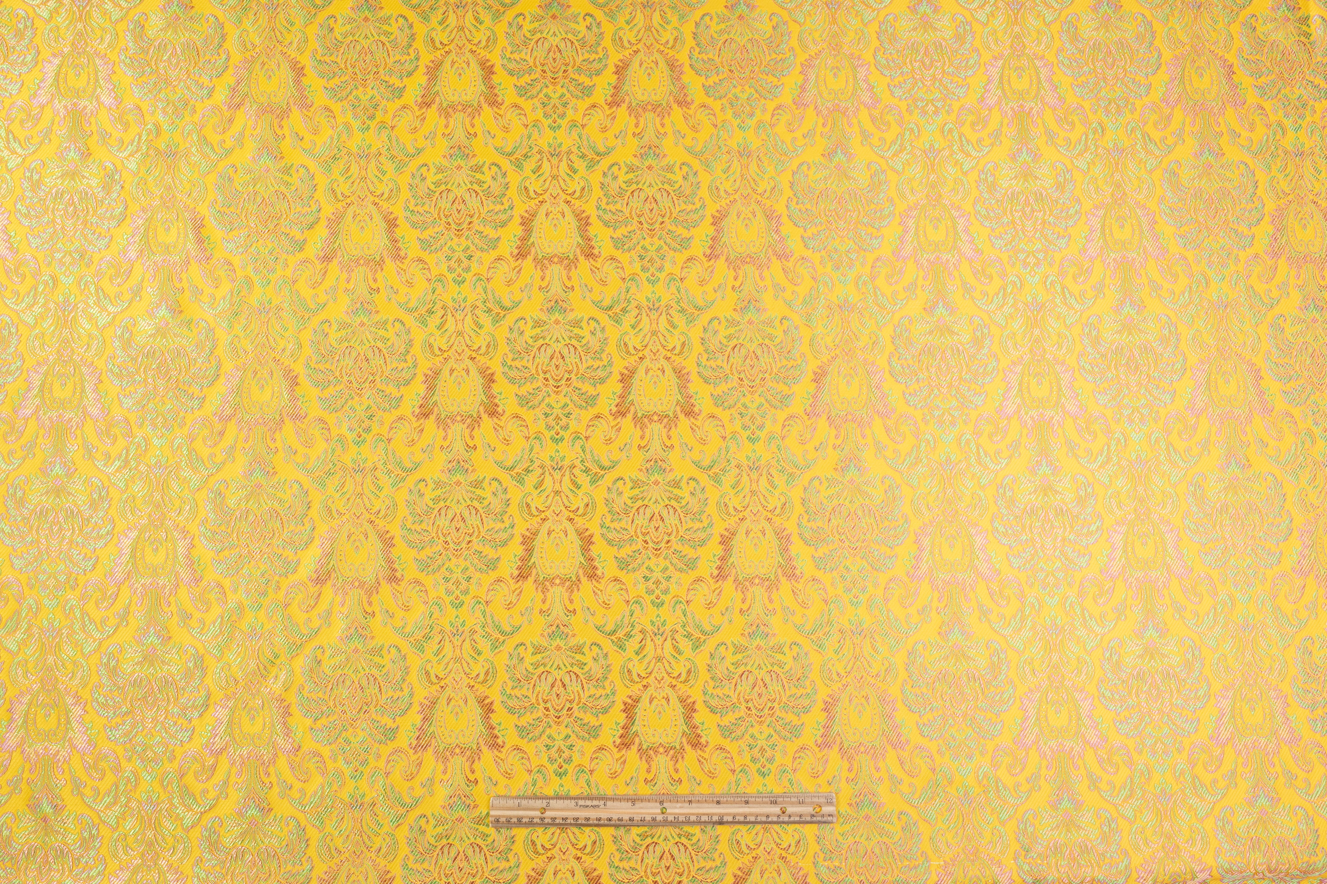 Italian Damask Brocade - Yellow / Green