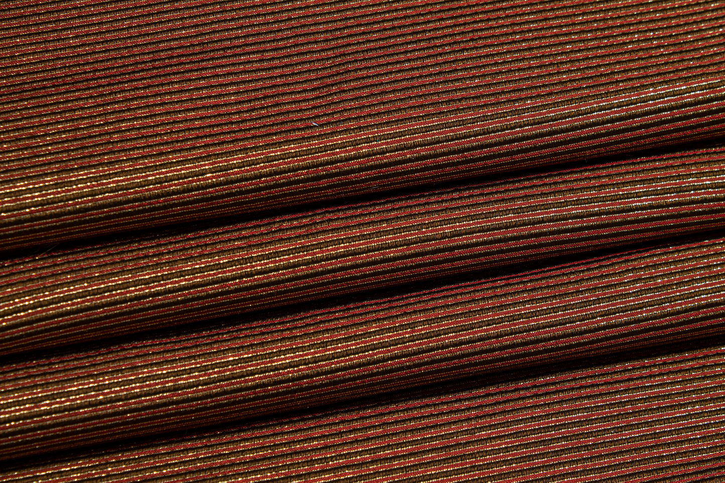 Metallic Striped Brocade - Burgundy and Bronze
