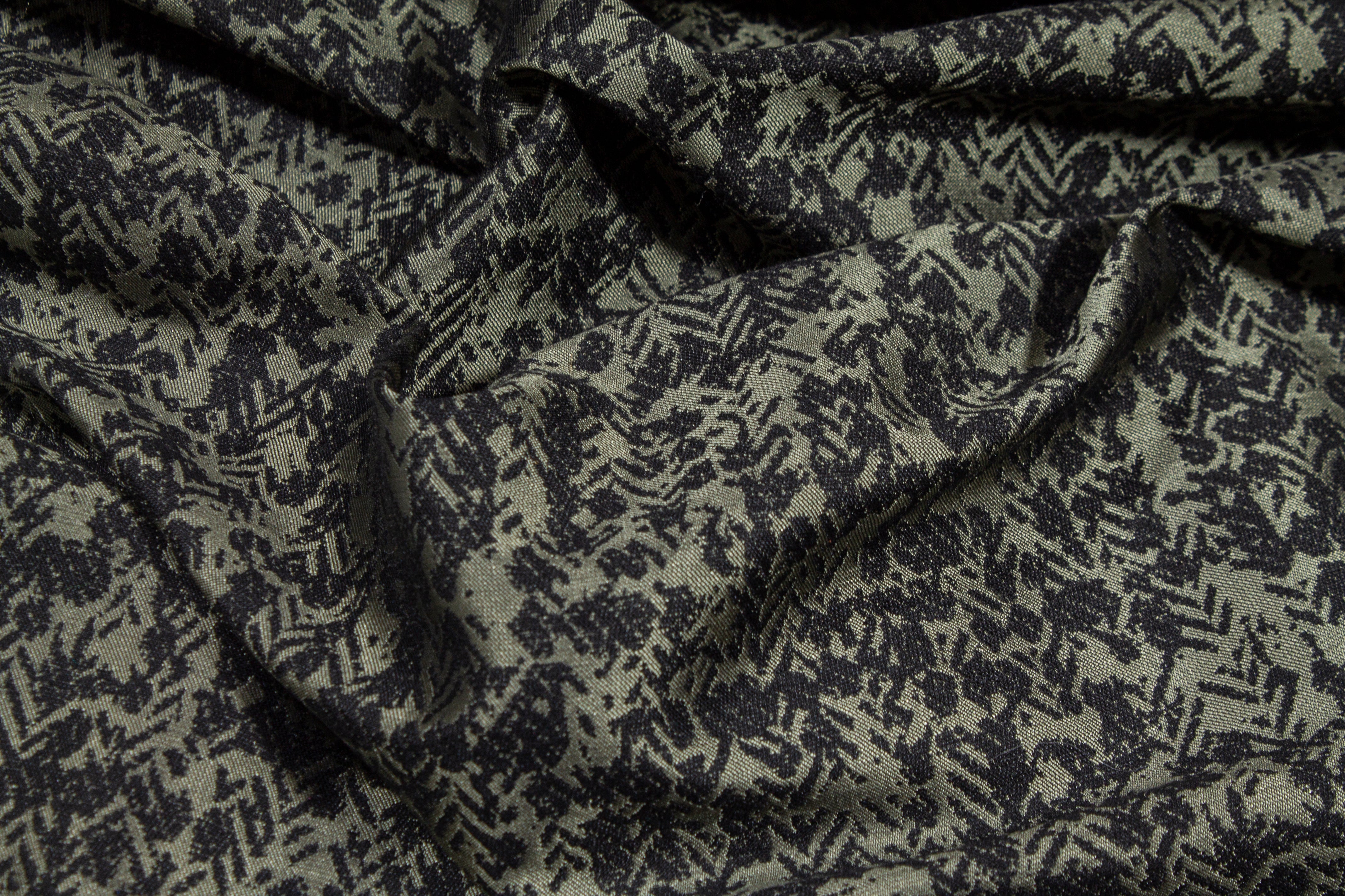 Abstract Jacquard - Khaki Green and Black