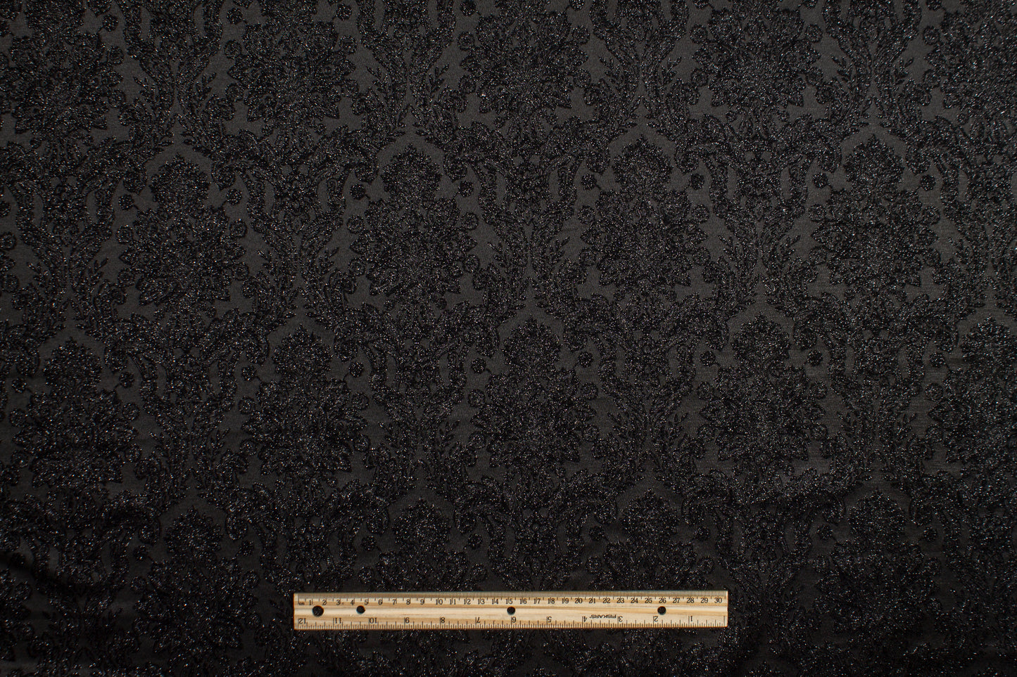 Metallic Damask Brocade - Black