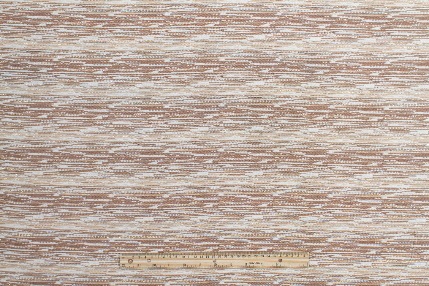 Metallic Poly Cotton Tweed - Khaki Brown