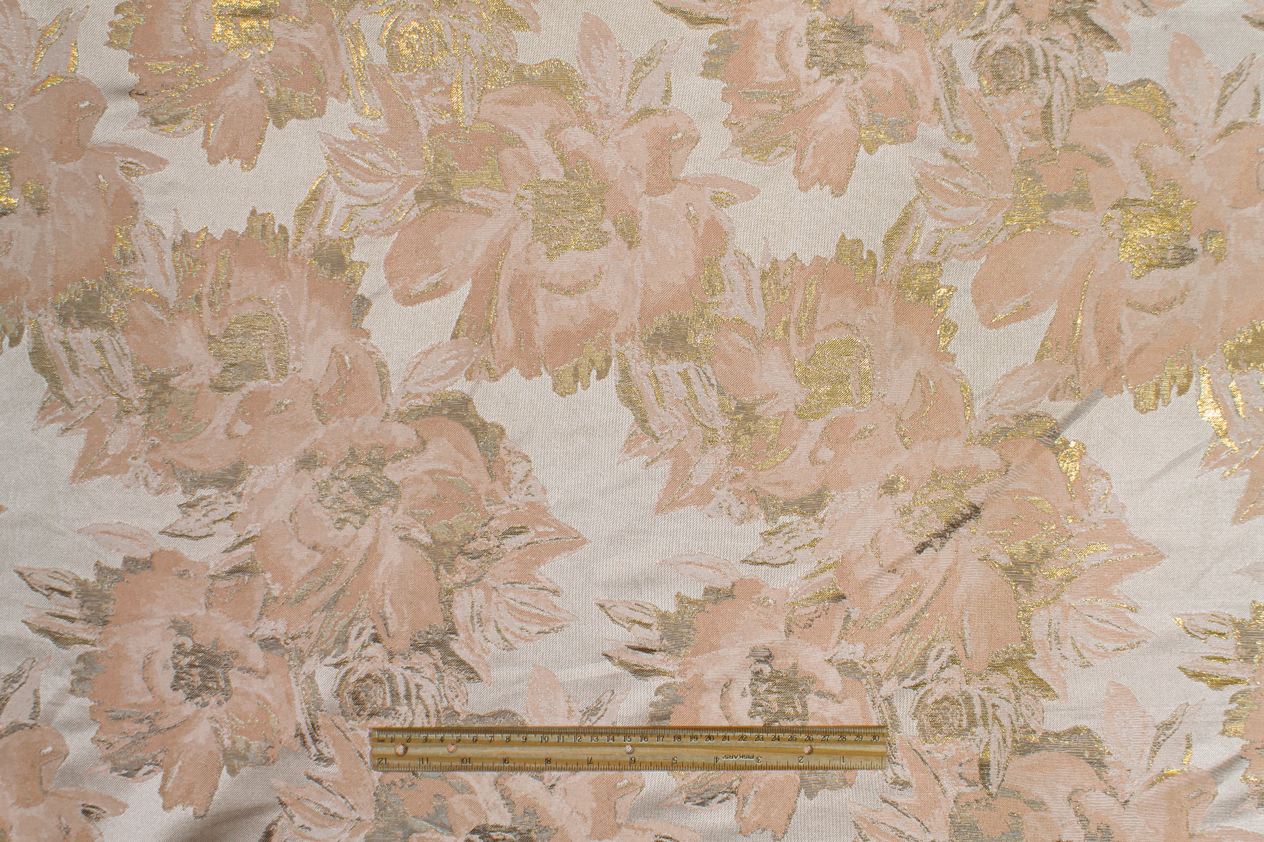 Floral Metallic Brocade - Blush, Gold, Beige