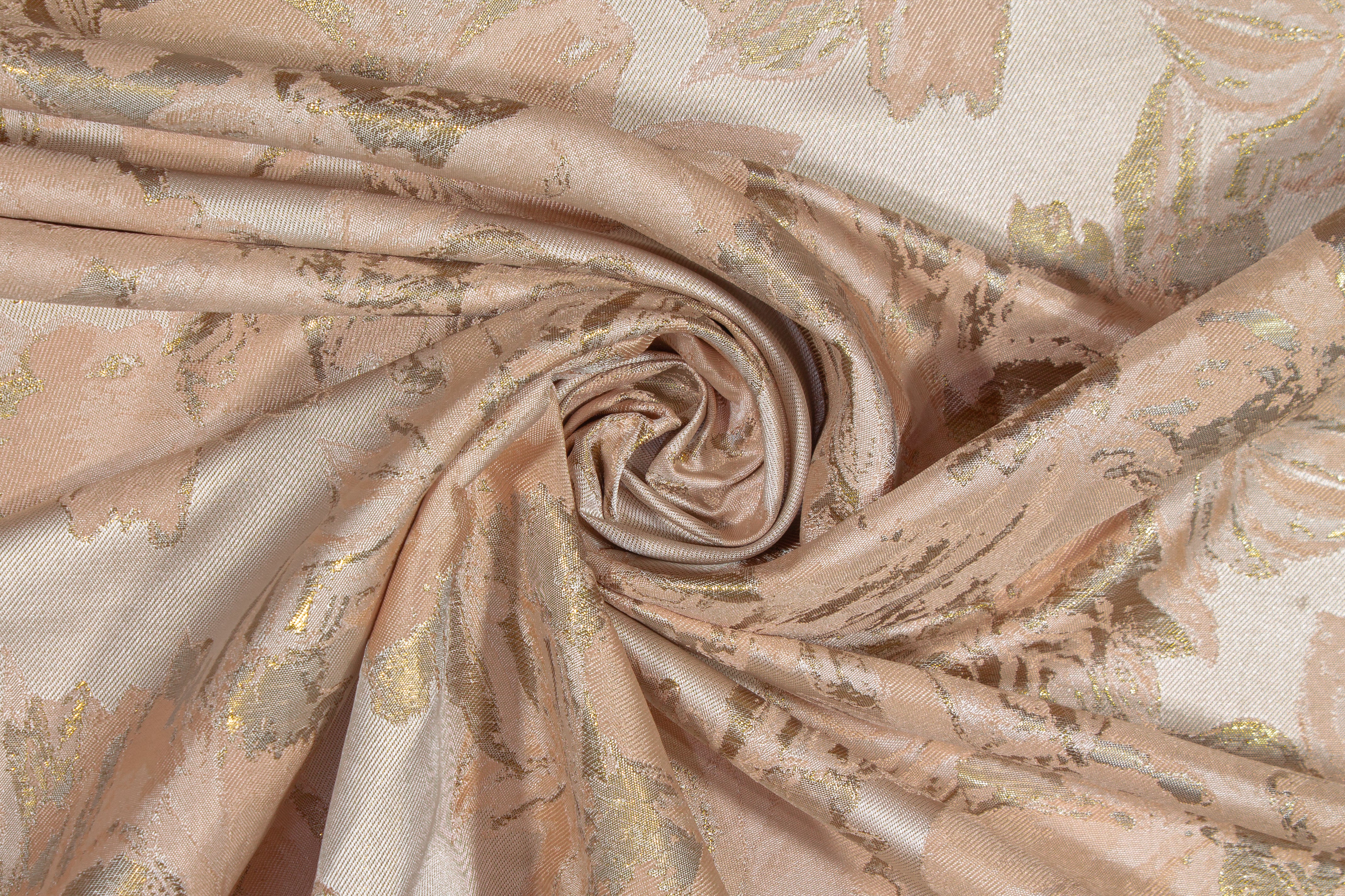 Floral Metallic Brocade - Blush, Gold, Beige
