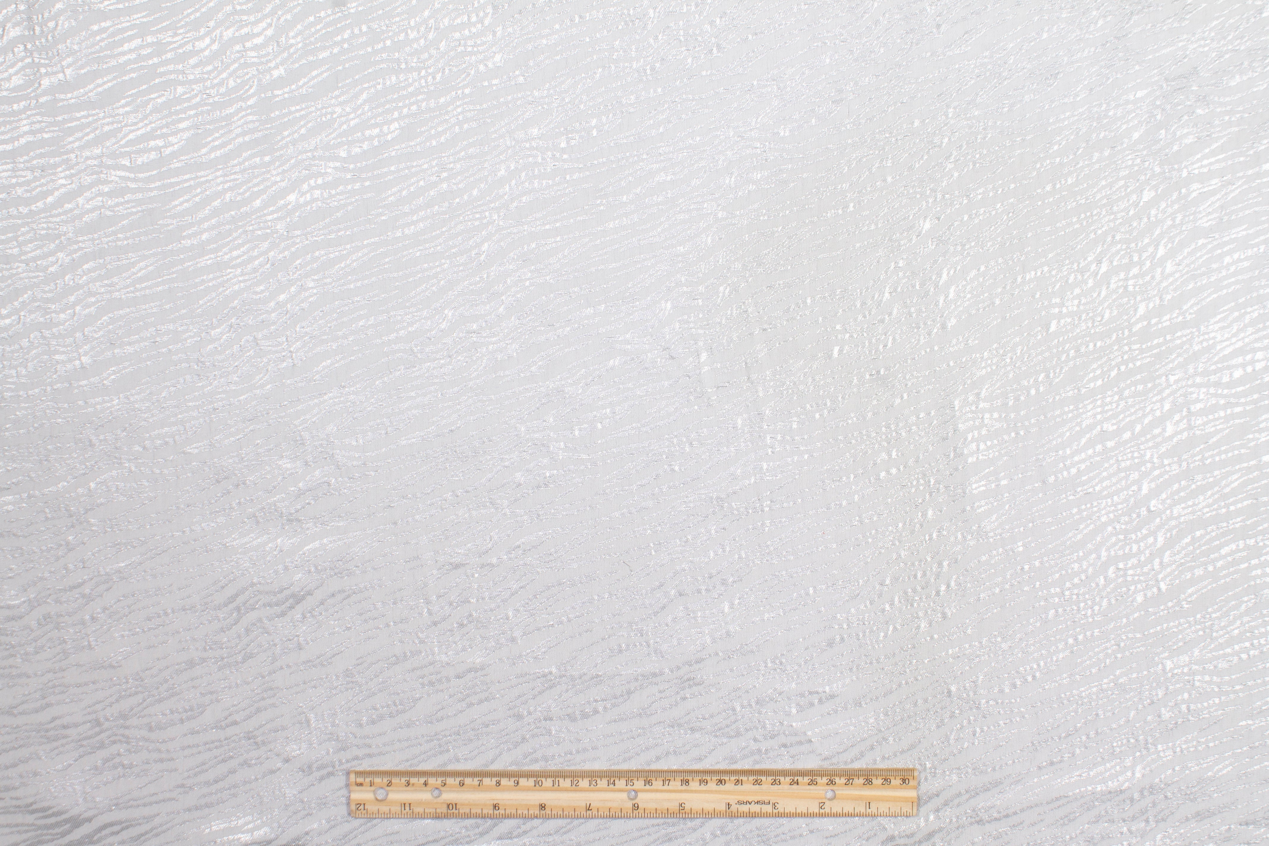 Zebra Design Metallic Jacquard - Silver / White